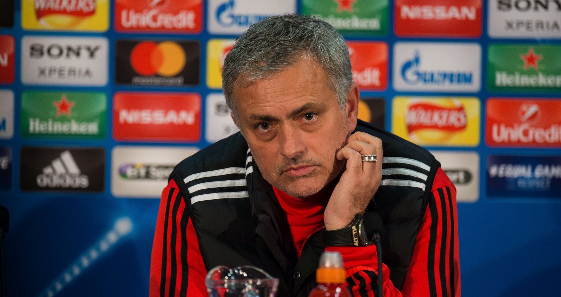 epa06598435 Manchester United's manager Jose Mourinho reacts during a press conference held at the AON training complex in Manchester, Britain, 12 March 2018. Manchester United will face Sevilla on 13 March 2018 in the UEFA Champions League round of 16 second leg soccer match held at Old Trafford, Manchester, Britain.  EPA/Peter Powell