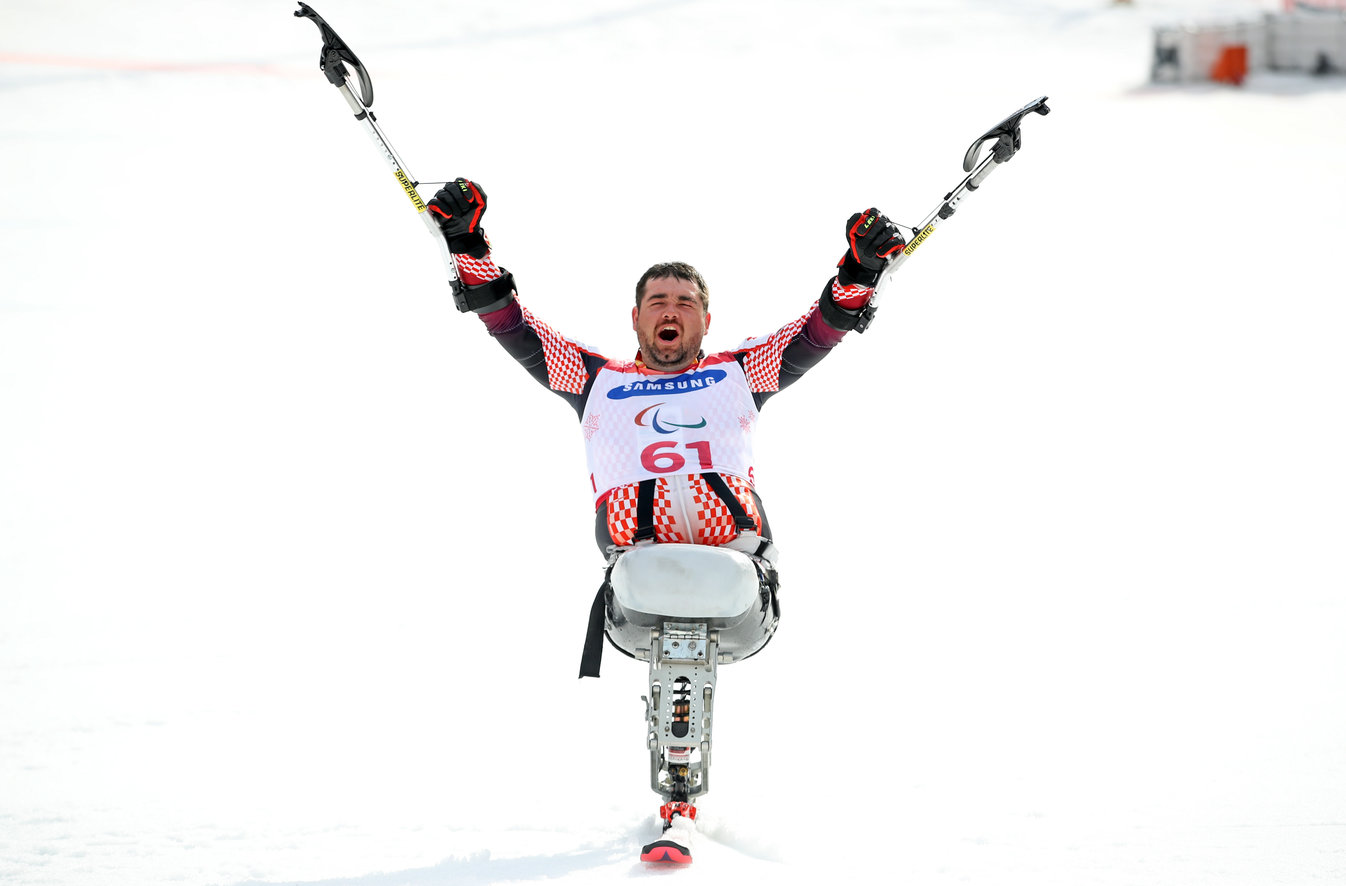Pjongèang, 16.03.2018 - Hrvatski paraolimpijac Dino Sokoloviæ osvojio je zlatnu medalju u slalomu na XII Paraolimpijskim igrama u Pjongèangu.
foto HINA/ Damir SENÈAR /ds