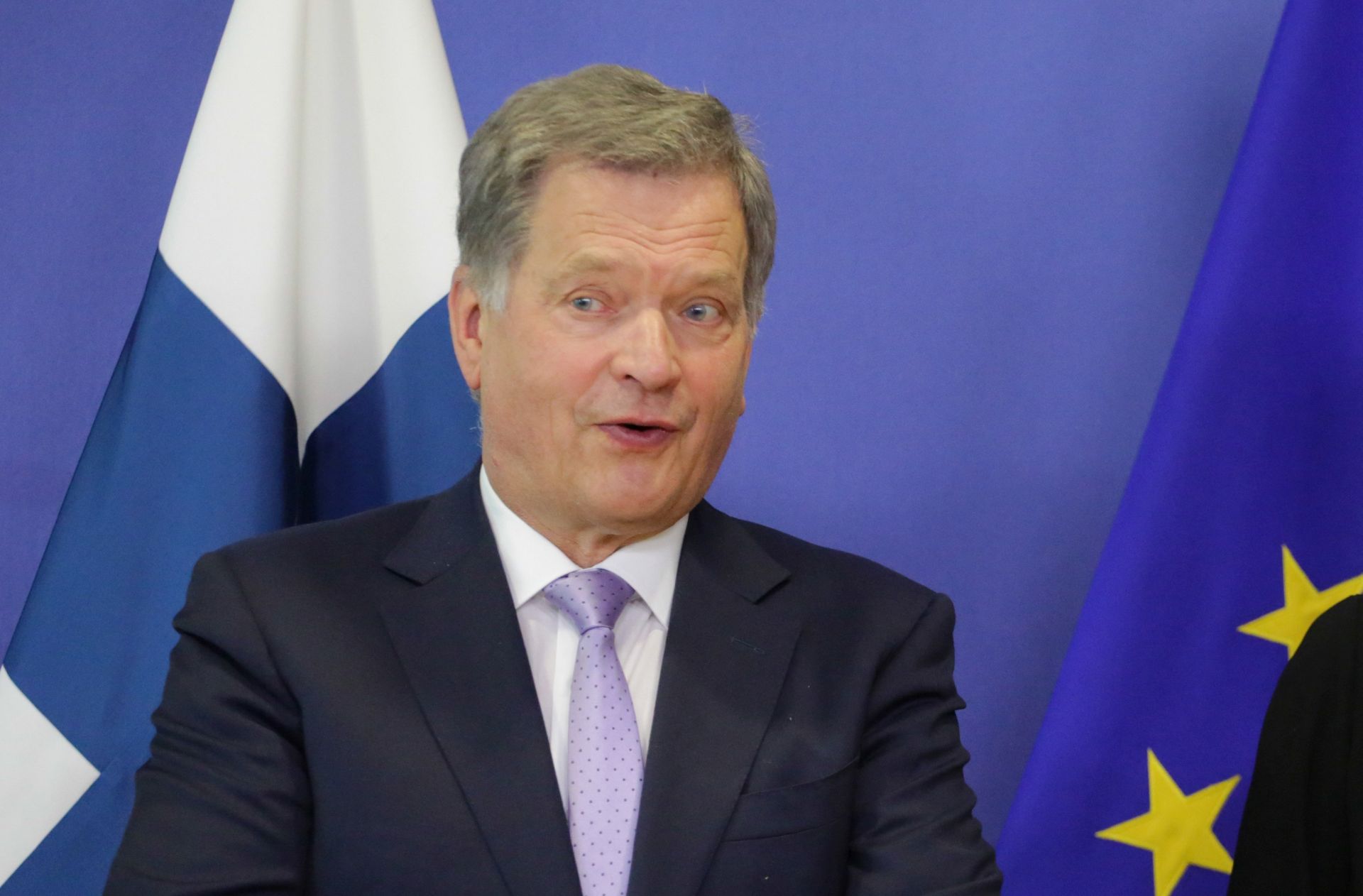 epa06634133 Federica Mogherini (R), EU High representative for foreign policy welcomes  President of the Republic of Finland Sauli Niinisto (L) prior to a meeting in Brussels, Belgium, 28 March 2018, Reports state that Niinisto will meet President of the European Commission Jean-Claude Juncker, High Representative of the EU for Foreign Affairs and Security Policy Federica Mogherini, and President of the European Parliament Antonio Tajani. The agenda of the meetings will include European security, the EUâ€™s external relations and Arctic issues.  EPA/ARIS OIKONOMOU