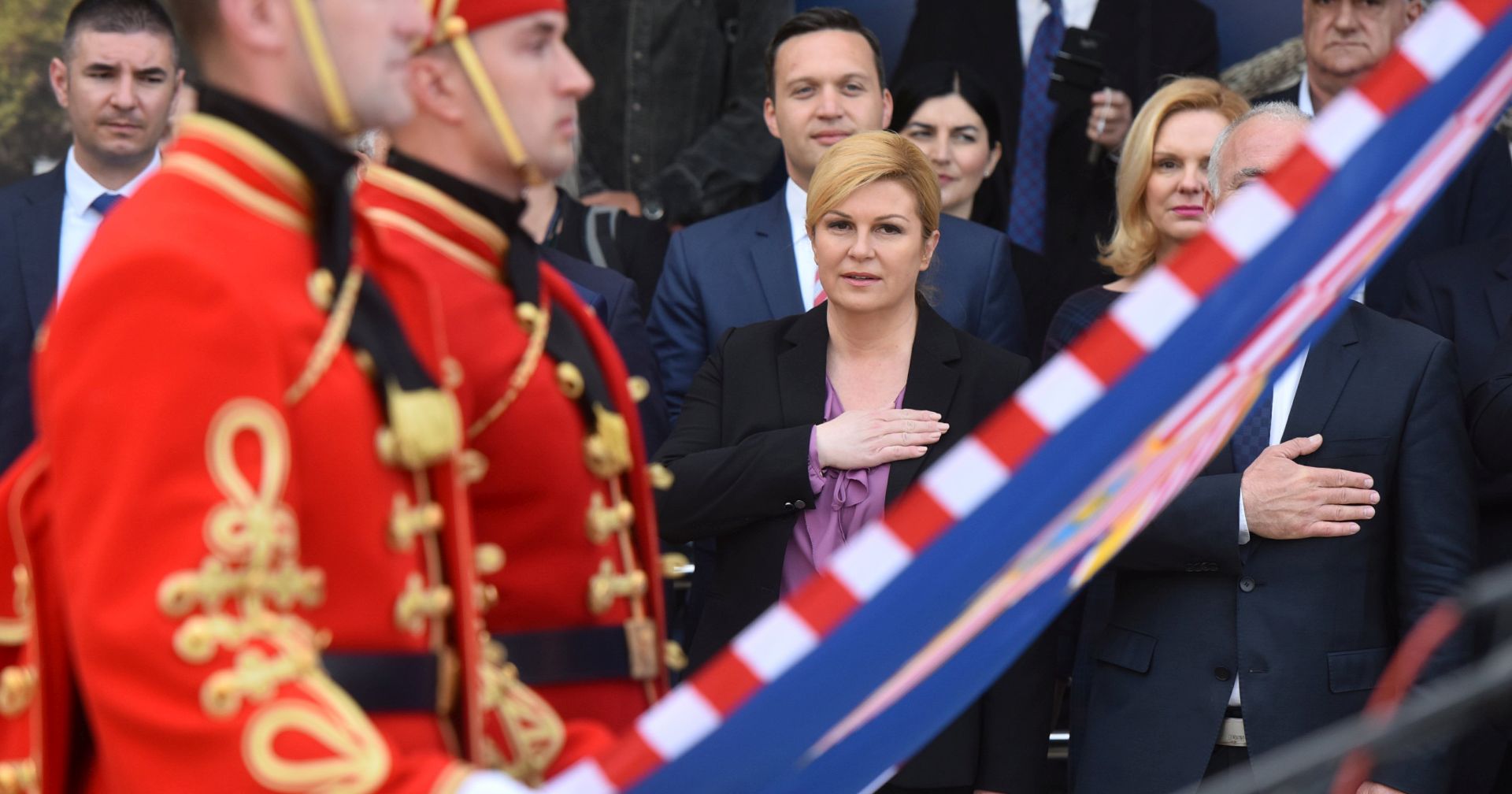 ibenik, 17.4.2018 - Predsjednica Republike Hrvatske Kolinda Grabar-Kitaroviæ (C) stigla je u ibenik gdje je privremeno premjestila svoj ured do 19 travnja. foto HINA/ Ured predsjednice/ ml
