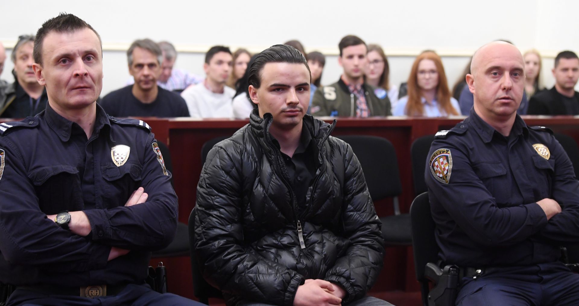 09.04.2018., Zagreb - Na Zupanijskom sudu izrecena je presuda Davidu Komsicu (20) za ubojstvo bivse djevojke, trudne Kristine Krupljan. Izbo ju je 88 puta. Osudjen je na 30 godina zatvora. 

Photo: Marko Lukunic/PIXSELL