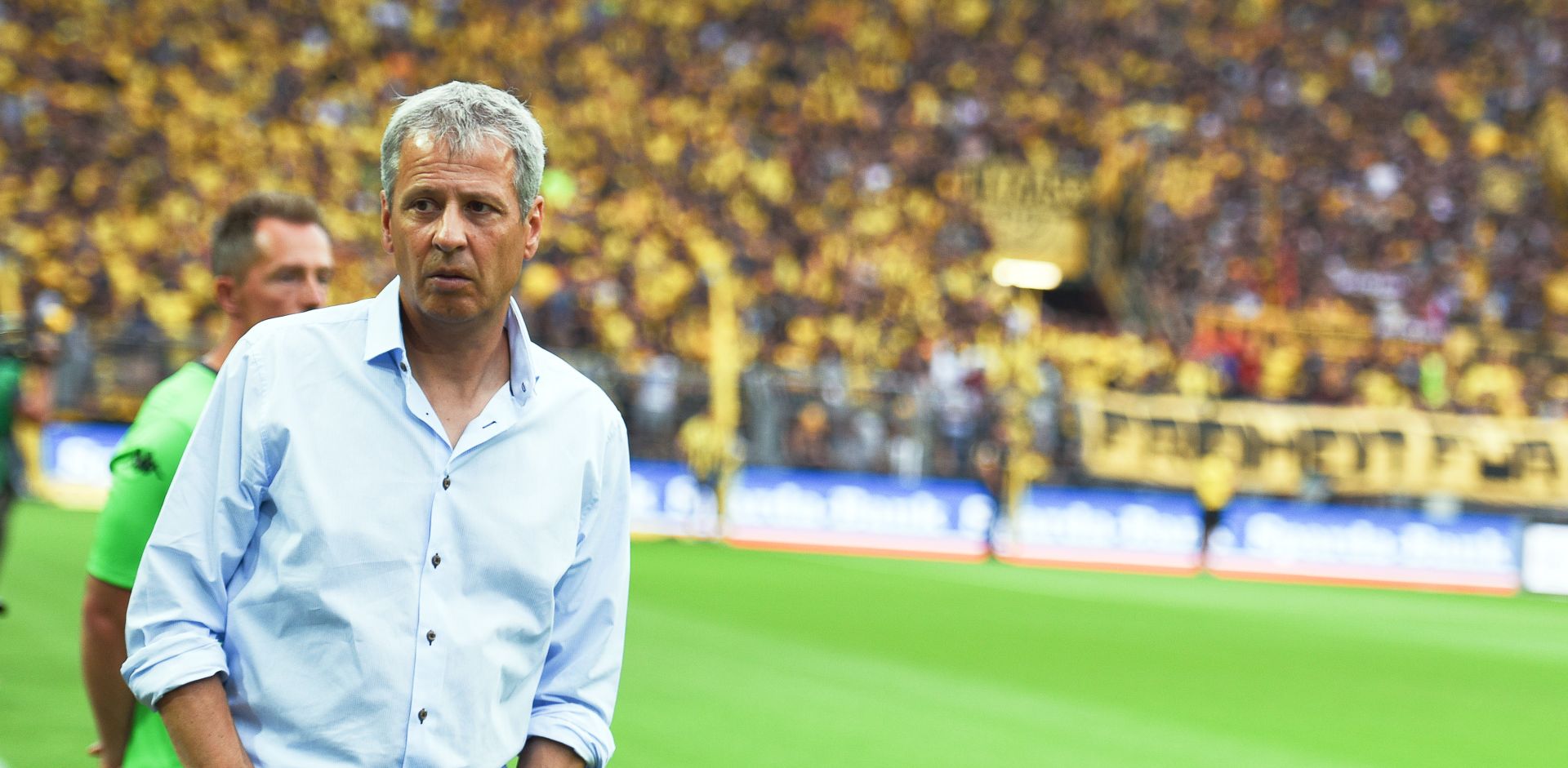 epa06755284 (FILE) - Moenchengladbach's head coach Lucien Favre prior to the German Bundesliga soccer match between Borussia Dortmund and Borussia Moenchengladbach in Dortmund,Â Germany, 15 August 2015 (reissued 22 May 2018). Lucien Favre has been appointed new head coach of Borussia Dortmund, the German Bundesliga side confirmed on 22 May 2018.  EPA/MAJAÂ HITIJ GERMANY OUT *** Local Caption *** 52120860