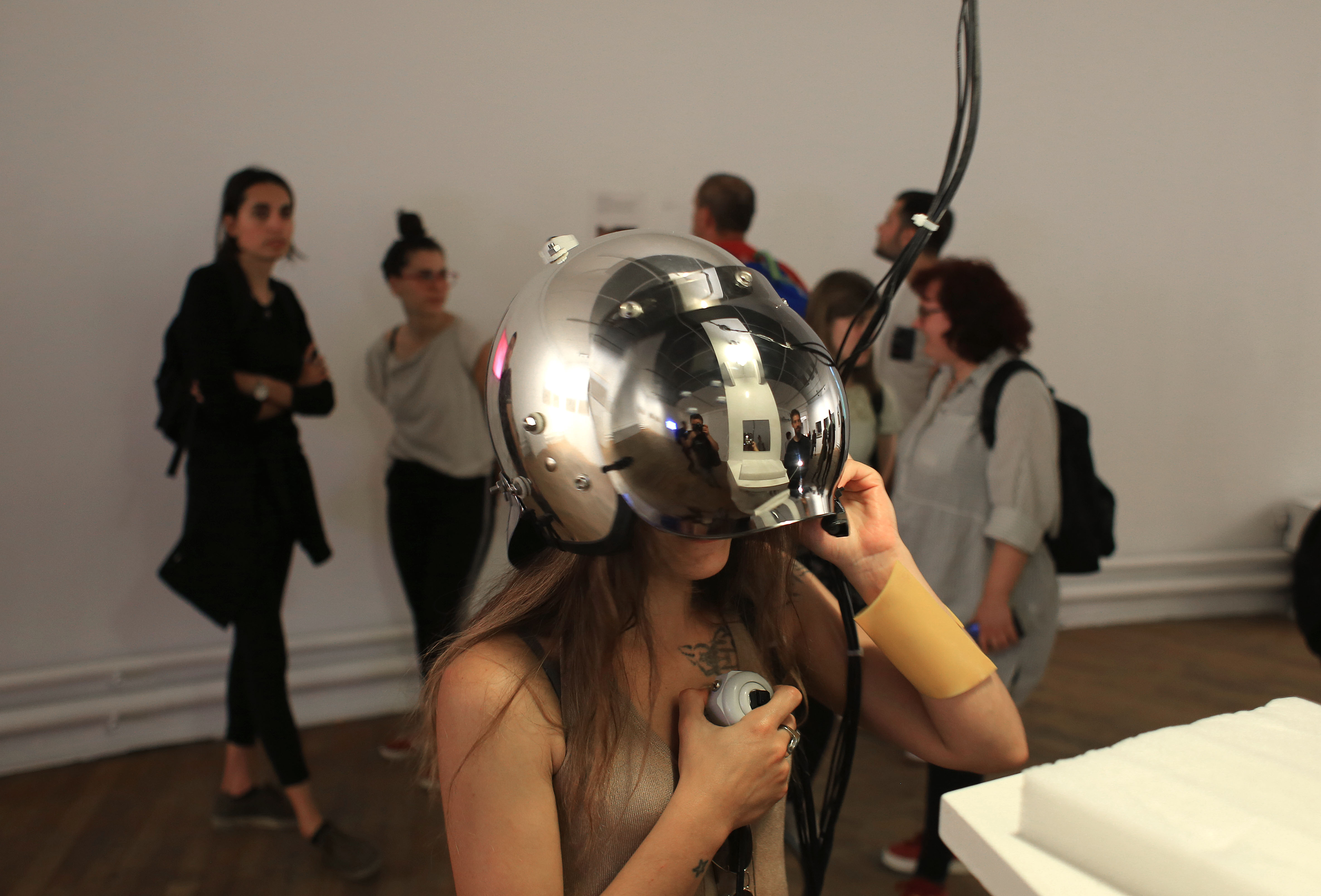 Zagreb, 24.05.2018 -  U Domu hrvatskih likovnih umjetnika otvoren je 34. salon mladih Panoptikon, prema koncepciji Mirne Rul. 
foto HINA/ Tomislav PAVLEK /tp