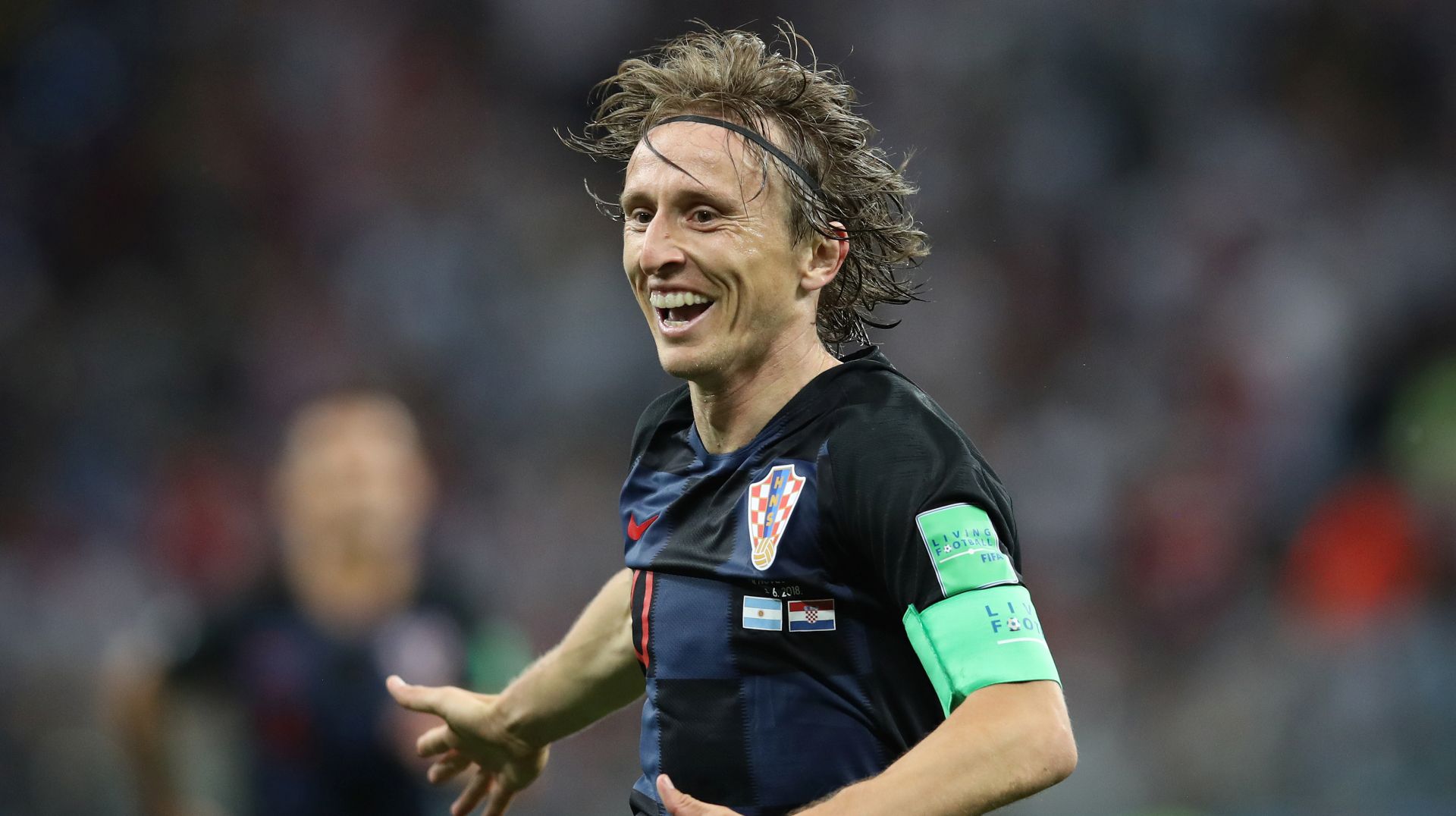 Ninji Novgorod, 21.06.2018. - Utakmica Svjetskog nogometnog prvenstva Rusija 2018 izmeðu reprezentacija Argentine i Hrvatske na stadionu Ninji Novgorod. Na fotografiji Luka Modriæ. foto HINA/ Damir SENÈAR/ lsd