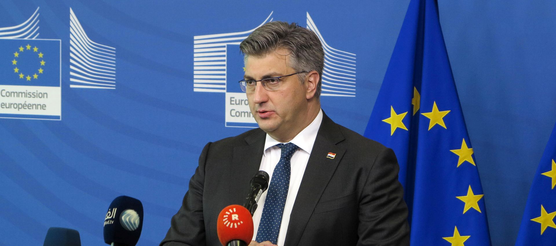 Bruxelles, 24.6.2018 - Mini-summit EU-a o migraciji, koji je sazvao predsjednik Europske komisije i na koji se odazvalo 16 drava èlanica. Na slici hrvatski premijer Andrej Plenkoviæ.
foto HINA/ Slavko VUKADIN/ ua