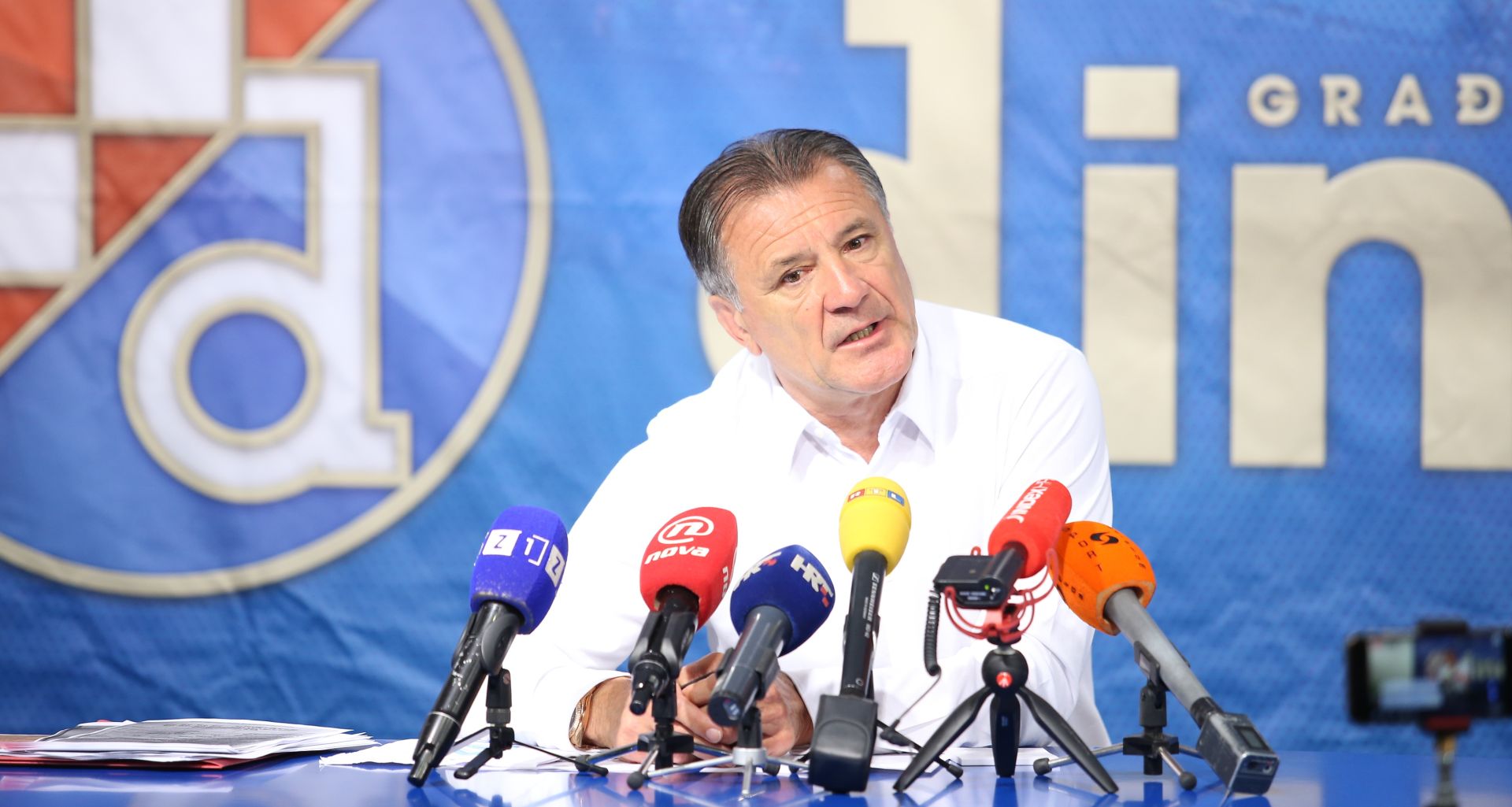 04.06.2018., Zagreb - Izvanredna konferencija za novinare Zdravka Mamica u press dvorani stadiona Maksimir, dva dana prije nego ce mu na Zupanijskom sudu u Osijeku biti izrecena presuda. 

Photo: Petar Glebov/PIXSELL