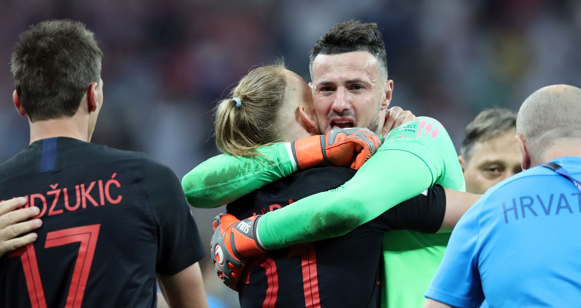 Ninji Novgorod, 01.07.2018 - Hrvatska nogometna reprezentacija plasirala se u èetvrtfinale Svjetskog prvenstva nakon to je u osmini finala u Ninjem Novgorodu boljim izvoðenjem 11-eraca svladala Dansku sa 4-3 (1-1, 1-1). Na slici Danijel Subaiæ slavi pobjedu.
foto HINA/ Damir SENÈAR /ds
