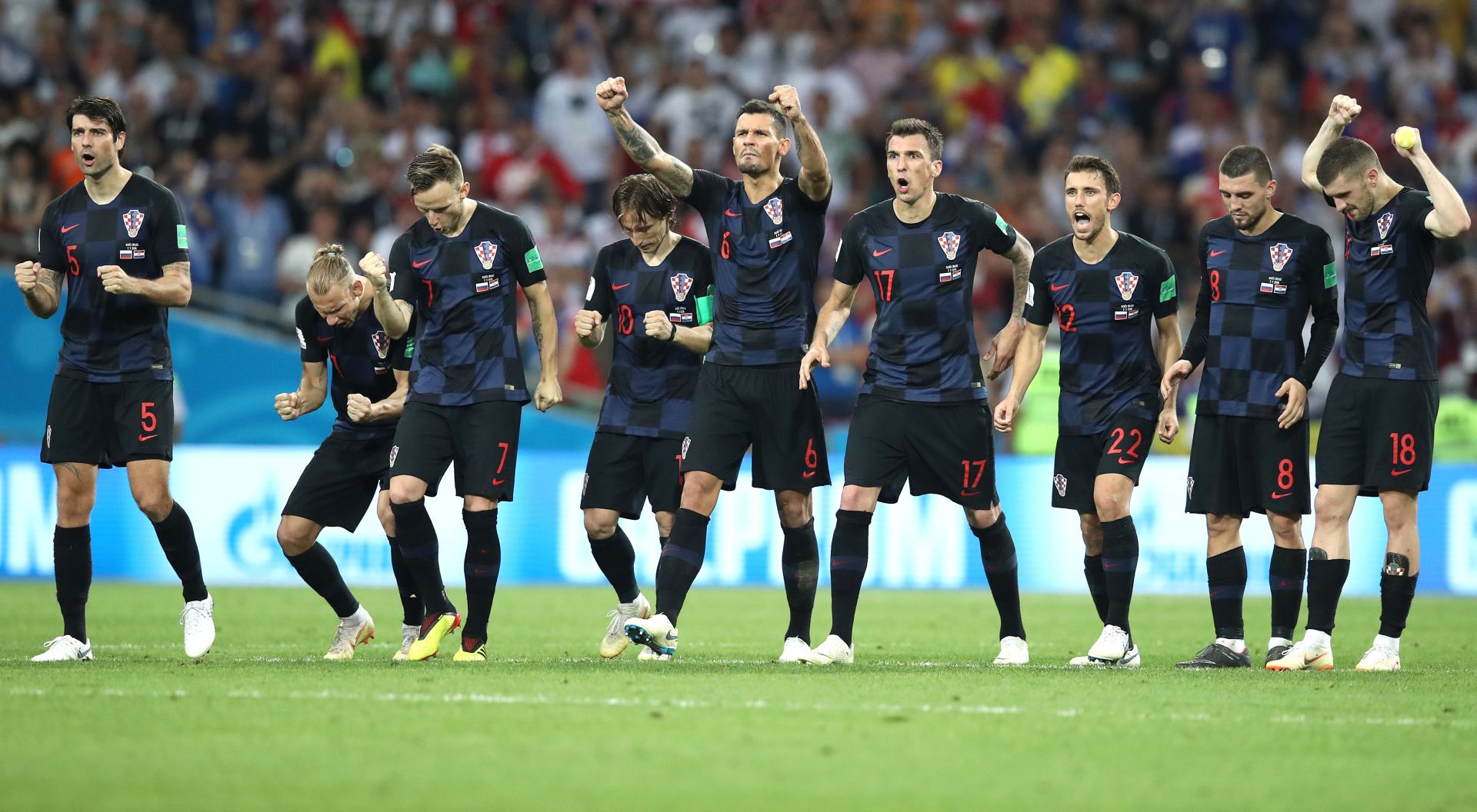 Soèi, 07.07.2018. - Utakmica èetvrtfinala Svjetskog nogometnog prvenstva Rusija 2018 izmeðu reprezentacija Hrvatske i Rusije na Fit stadionu. Na fotografiji nogometai Hrvatske. foto HINA/ Damir SENÈAR/ lsd