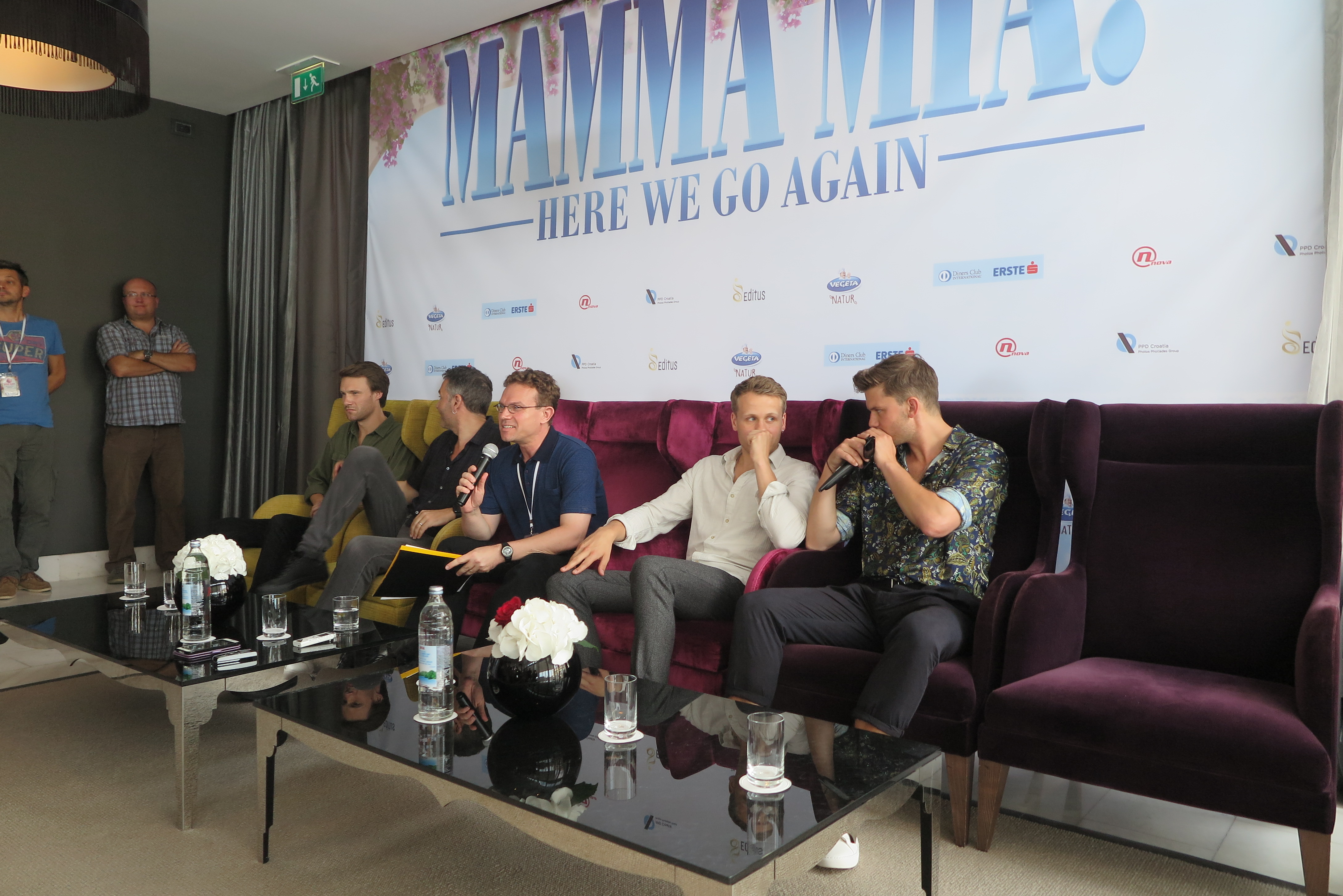 Pula, 21.7.2018. - Na konferenciji za novinare najavljena je sveèana pretpremijera filma "Mamma Mia: Here We Go Again!", koja æe se odrati u sklopu Pulskoga filmskog festivala. Na konferenciji su sudjelovali dio glumaèke ekipe i redatelj. foto HINA/ Daniel SPONZA/ ml