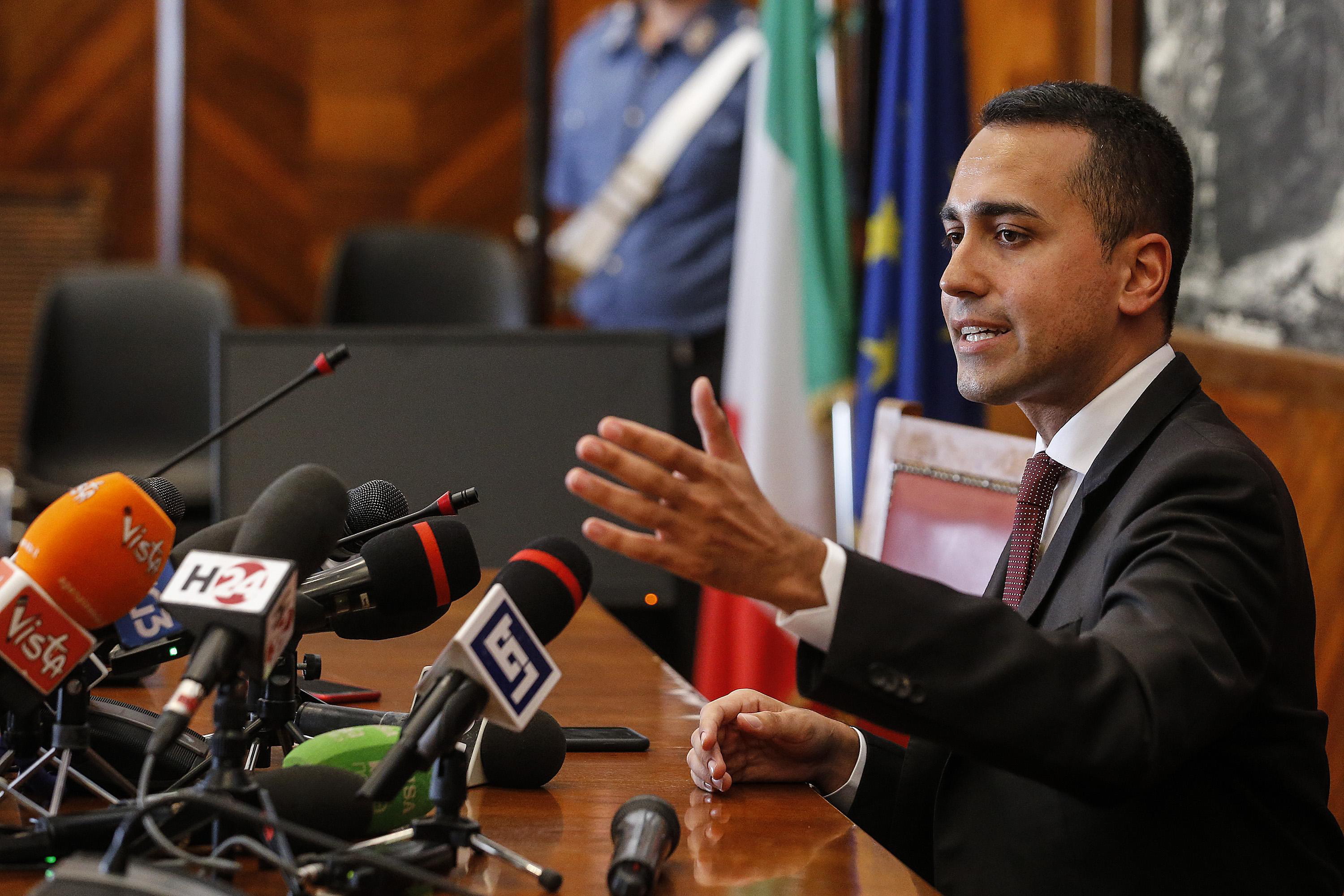 epa06918968 Italian Labour and Economic Minister Luigi Di Maio addresses the media following a meeting about ILVA in Rome, Italy, 30 July 2018. Di Maio said that he was still not satisfied with ArcelorMittal's revised plan to take over ILVA and its troubled Taranto steel plant, threatening to block the takeover of the company, which is in the hands of government-appointed administrators after being at the centre of environmental scandal linked to high cancer rates in the Taranto area. 'I asked ArcelorMittal for improvements in the environment and jobs level and, as far as I'm concerned, they are not yet satisfactory', said Di Maio.  EPA/FABIO FRUSTACI