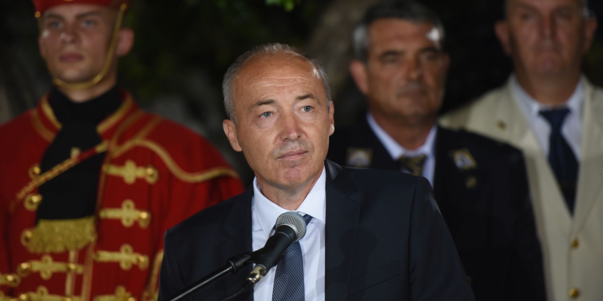 Knin, 04.08.2018. Prijem ratnih zapovjednika na kninskoj tvrđavi.                                               foto HINA/ Mario STRMOTIĆ/ ms