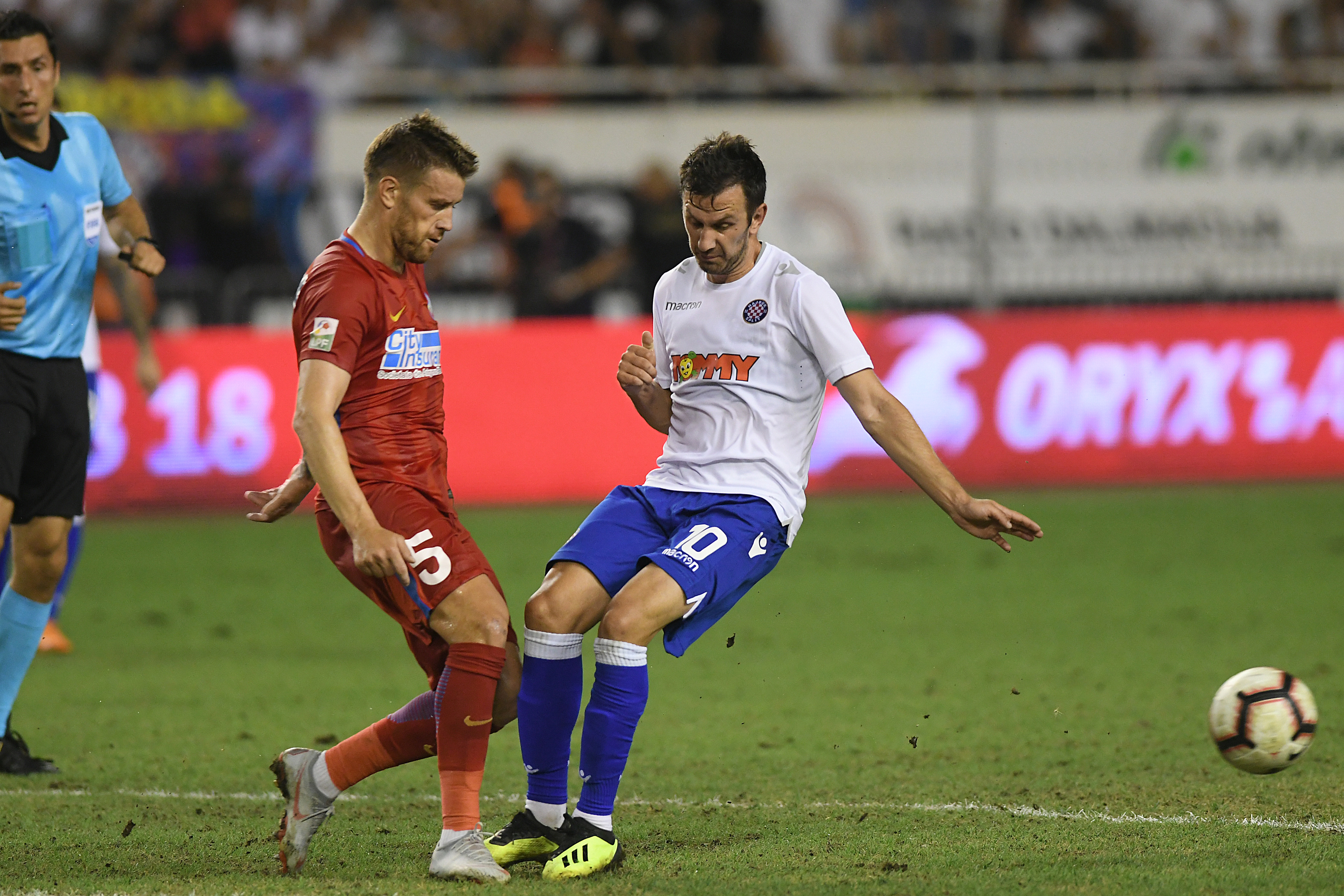 Split, 09.08.2018 - Prva utakmica 3. kola kvalifikacija Europske lige Hajduk - FCSB. Na slici Mijo Caktaš.   
foto HINA/Mario STRMOTIĆ/ ik