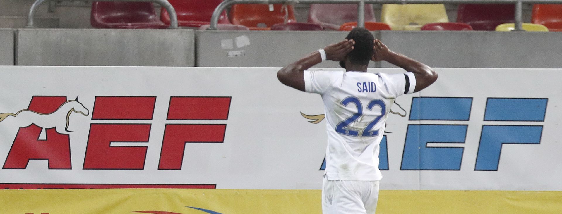 epa06953471 Hajduk Split's Ahmed Said celebrates a goal during the UEFA Europa League, third qualifying round, second leg soccer match between FC Steaua Bucharest and Hajduk Split, in Bucharest, Romania, 16 August 2018.  EPA/ROBERT GHEMENT