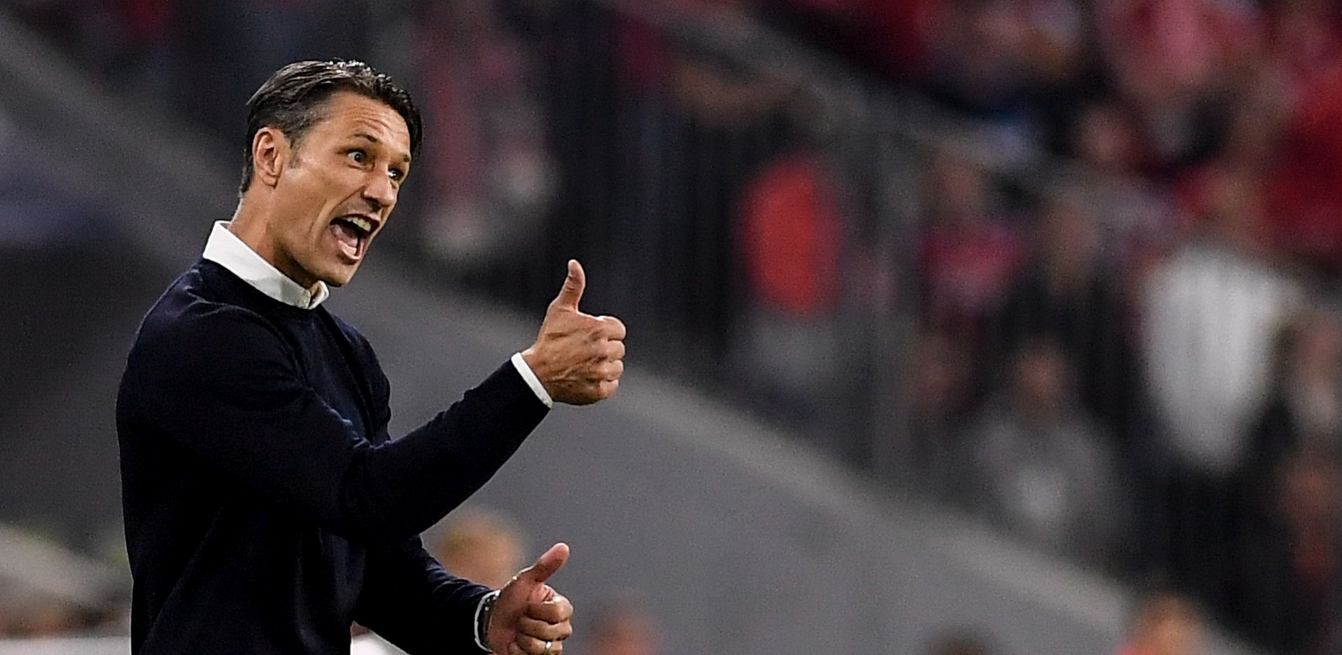 epa06969988 Bayern's head coach Niko Kovac reacts during the German Bundesliga soccer match between Bayern Munich and 1899 Hoffenheim in Munich, Germany, 24 August 2018.  EPA/LUKAS BARTH-TUTTAS CONDITIONS - ATTENTION:  The DFL regulations prohibit any use of photographs as image sequences and/or quasi-video.