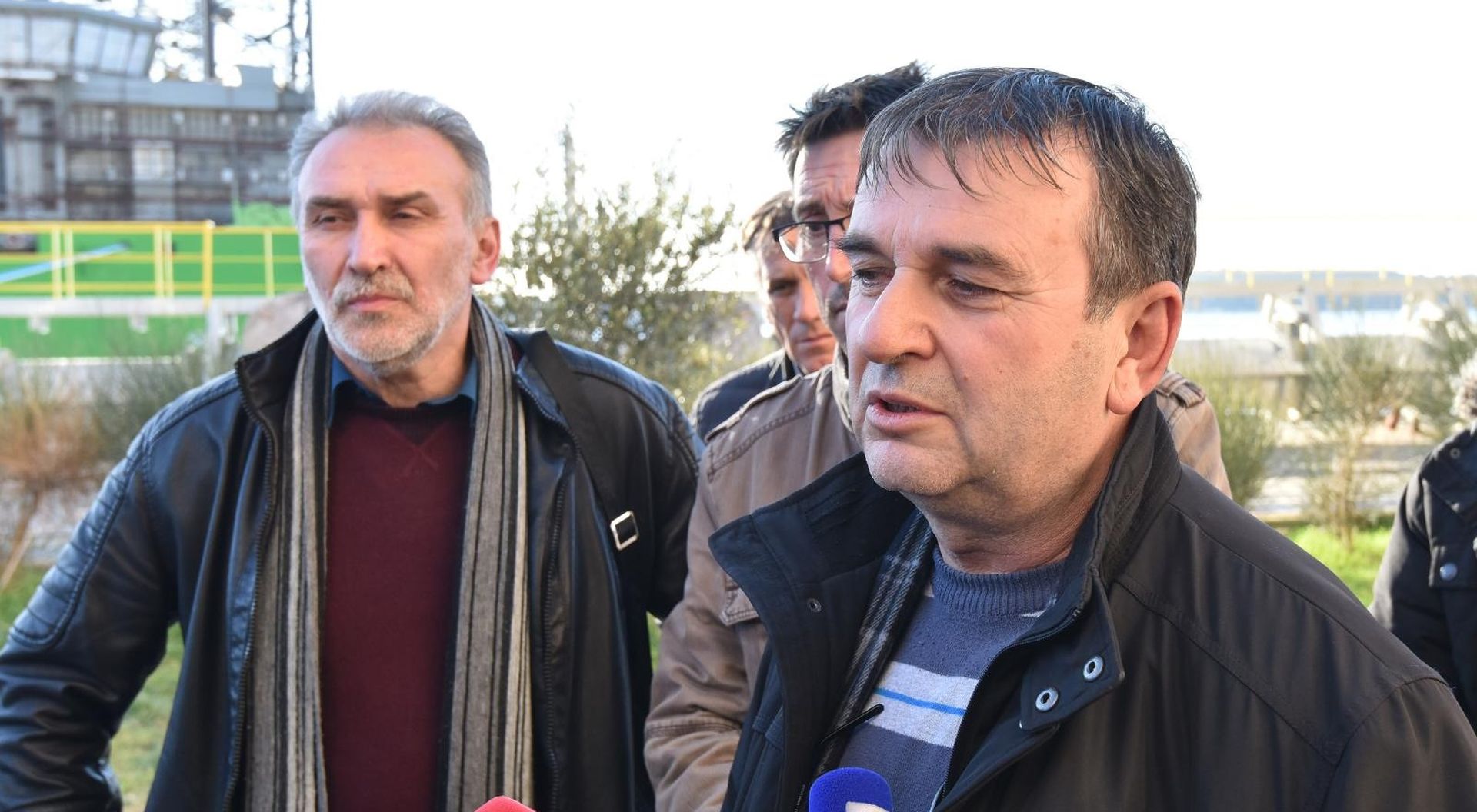 23.01.2018., Pula - Nakon sastanka s Upravom prestavnici sindikata Voditelj ureda Sindikata Istre, Kvarnera i Dalmacije Rajko Kutlaca, Djino Sverko iz Sindikata metalaca, Boris Cerovac, predsjednik Jadranskog sindikata dali su izjavu za medije. 
Photo: Dusko Marusic/PIXSELL