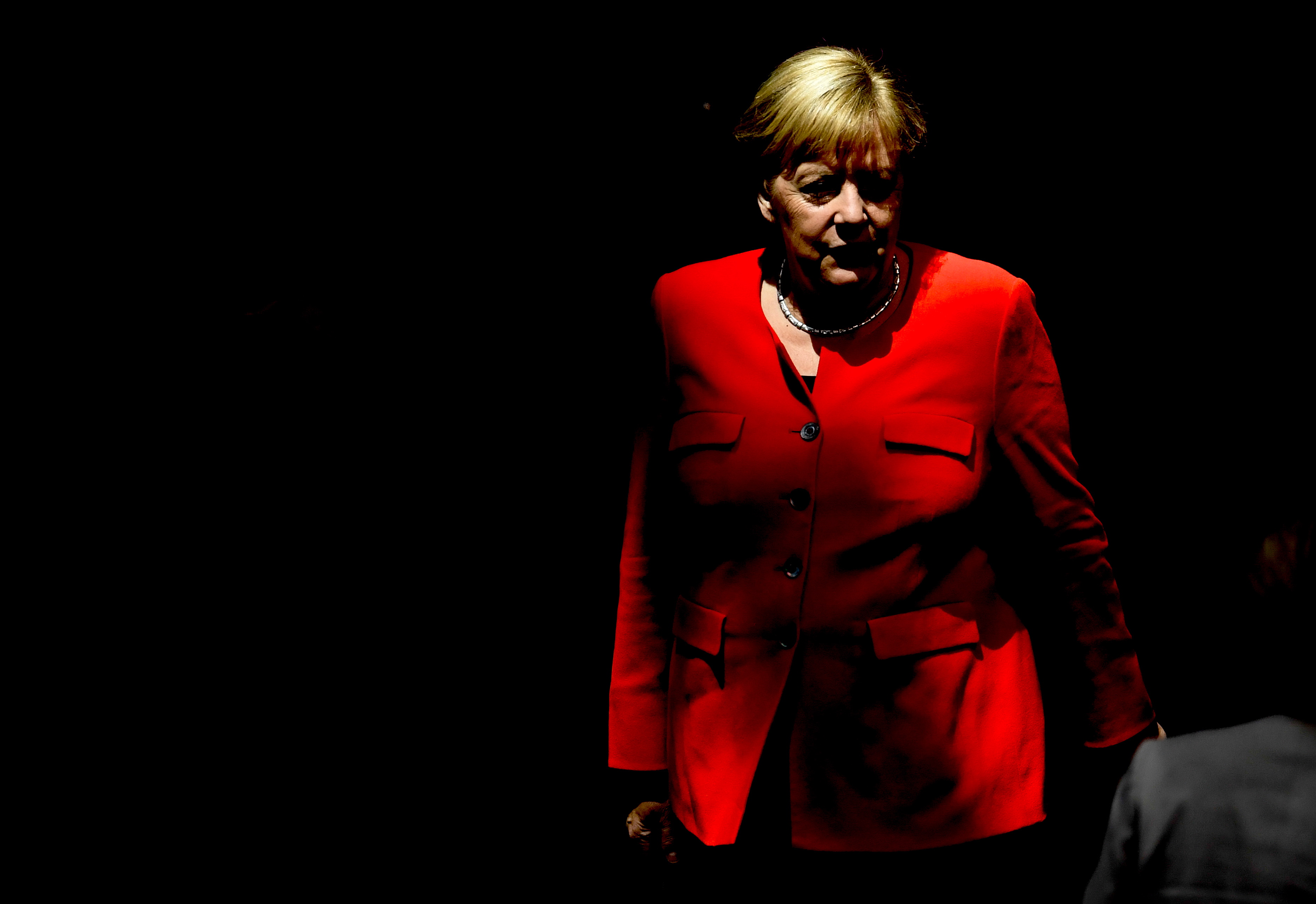 epa07013878 German Chancellor Angela Merkel arrives for a session of the German parliament 'Bundestag' in Berlin, Germany, 12 September 2018.  EPA/FILIP SINGER