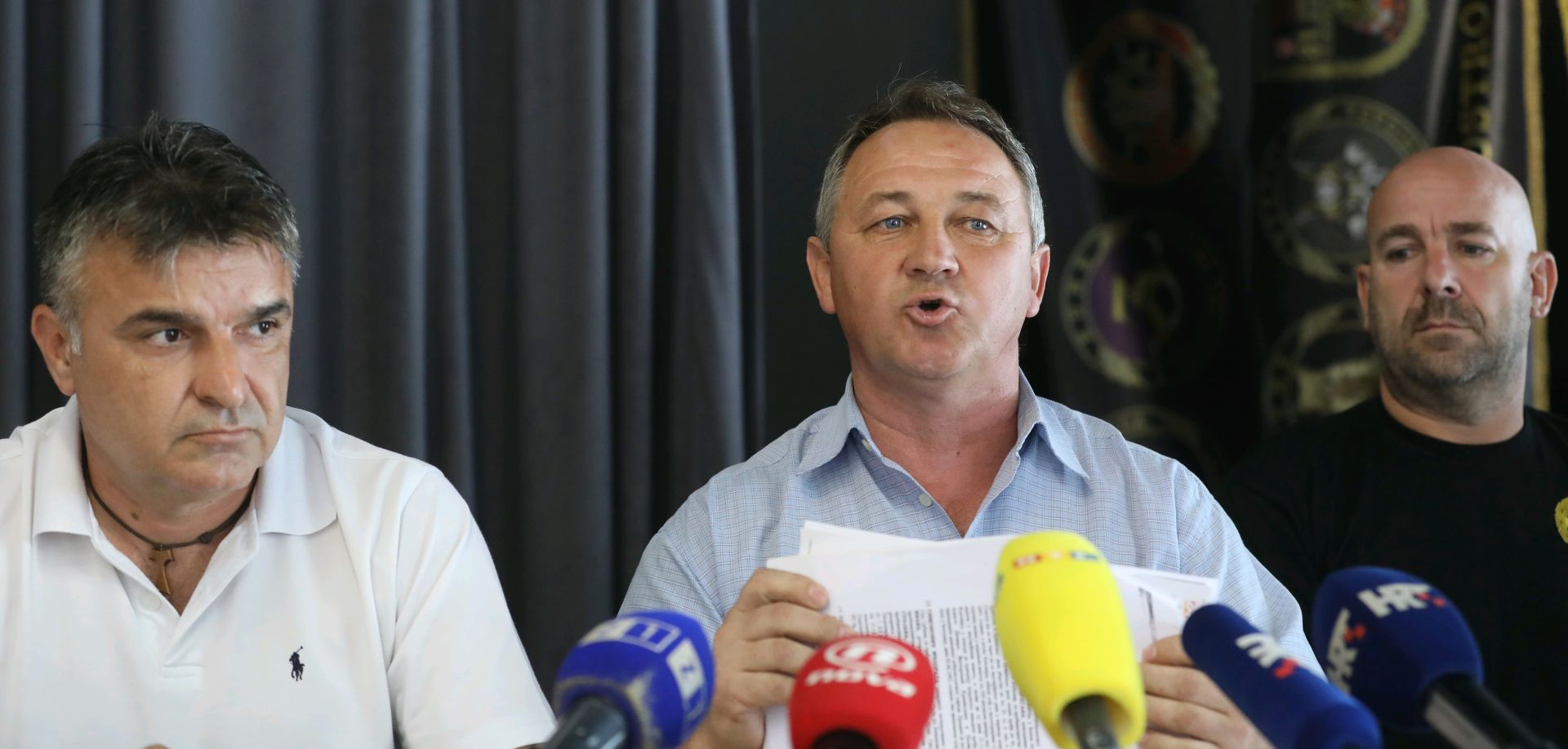 Zagreb, 13.09.2018. - Konferencija za medije u prostorijama Udruge specijalne policije iz Domovinskog rata Republike Hrvatske. Na fotografiji Zoran Maras, Stevo Culej, Josip Slaèanin. foto HINA/ Lana SLIVAR DOMINIÆ/ lsd