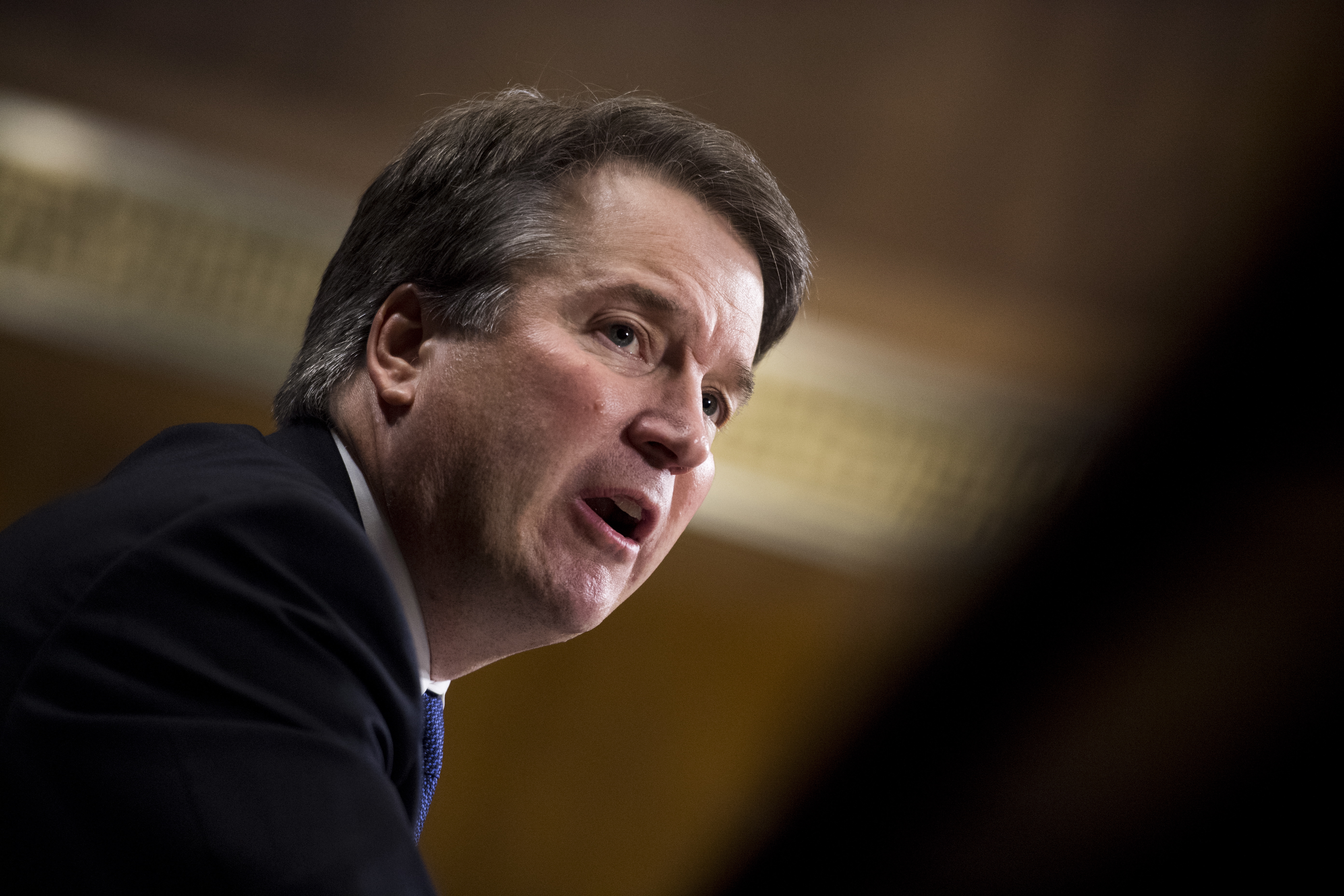 epa07052712  Judge Brett Kavanaugh testifies during the Senate Judiciary Committee hearing on the nomination of Brett Kavanaugh to be an associate justice of the Supreme Court of the United States, on Capitol Hill in Washington, DC, USA, 27 September 2018. US President Donald J. Trump's nominee to be a US Supreme Court associate justice Brett Kavanaugh is in a tumultuous confirmation process as multiple women have accused Kavanaugh of sexual misconduct.  EPA/TOM WILLIAMS / POOL