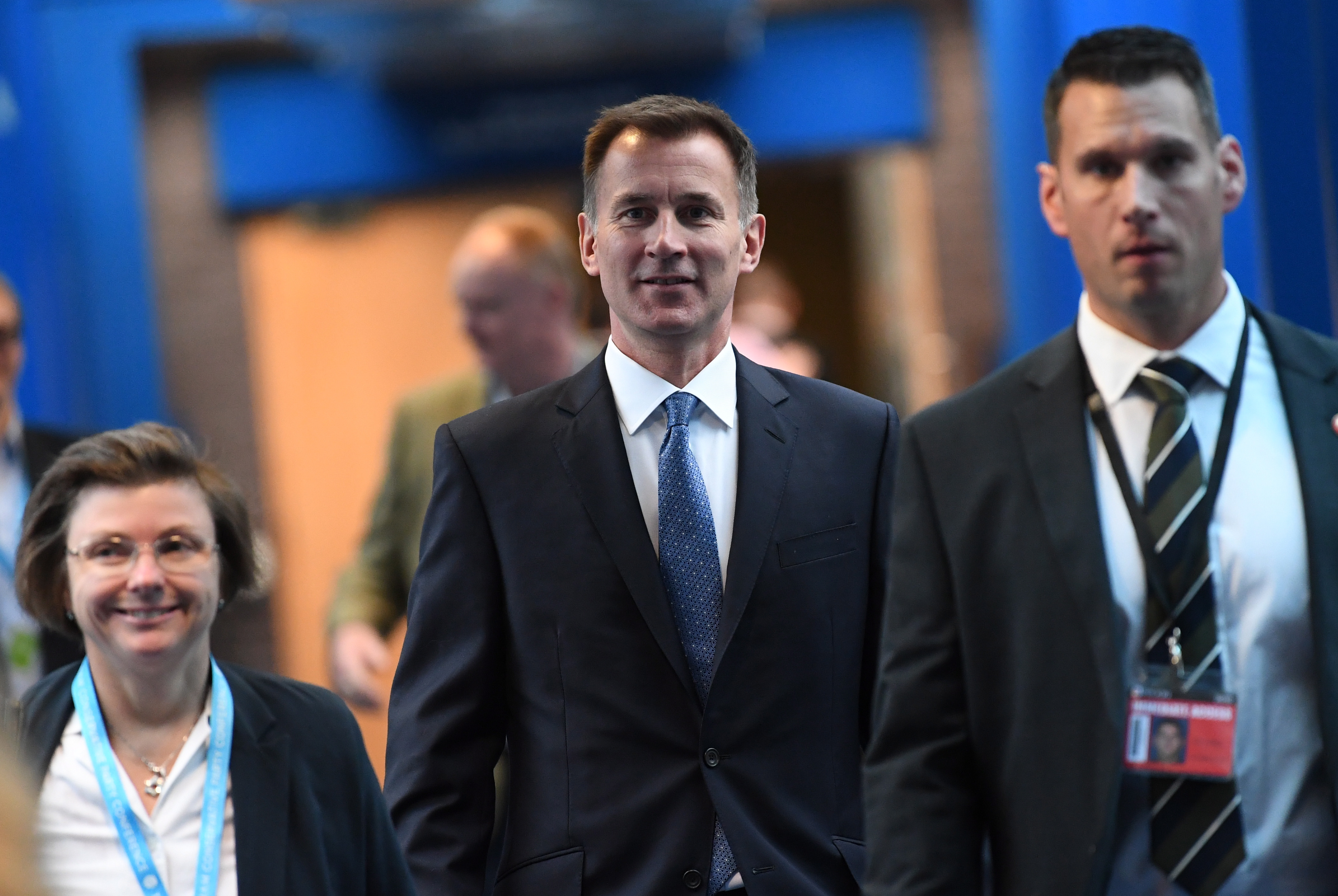 epa07058626 Britain's Foreign Secretary Jeremy Hunt (C) attend the Conservative Party Conference in Birmingham, Britain, 30 September 2018. The Conference runs 30 September to 03 October 2018.  EPA/NEIL HALL