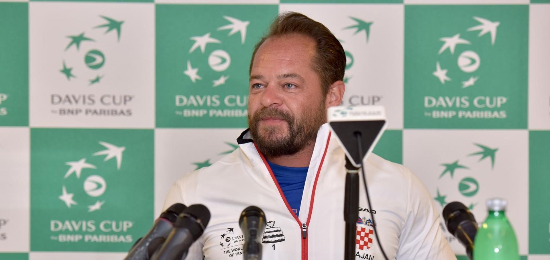 12.09.2018., Zadar - Na Visnjiku je odrzana konferencija za medije povodom odrzavanja susreta polufinala Svjetske skupine Davis Cupa izmedju Hrvatske i SAD-a, koji je na rasporedu od 14. do 16. rujna. Zeljko Krajan, izbornik hrvatske Davis Cup reprezentacije. 
Photo: Dino Stanin/PIXSELL