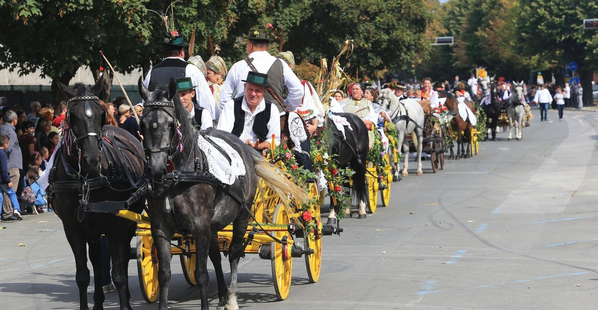 17.09.2017., Vinkovci - Svecani mimohod 52. Vinkovackih jeseni i reviji konjskih zaprega na kojim je prisustvovala predsjednica Kolinda Grabar Kitarovic. 
Photo: Davor Javorovic/PIXSELL