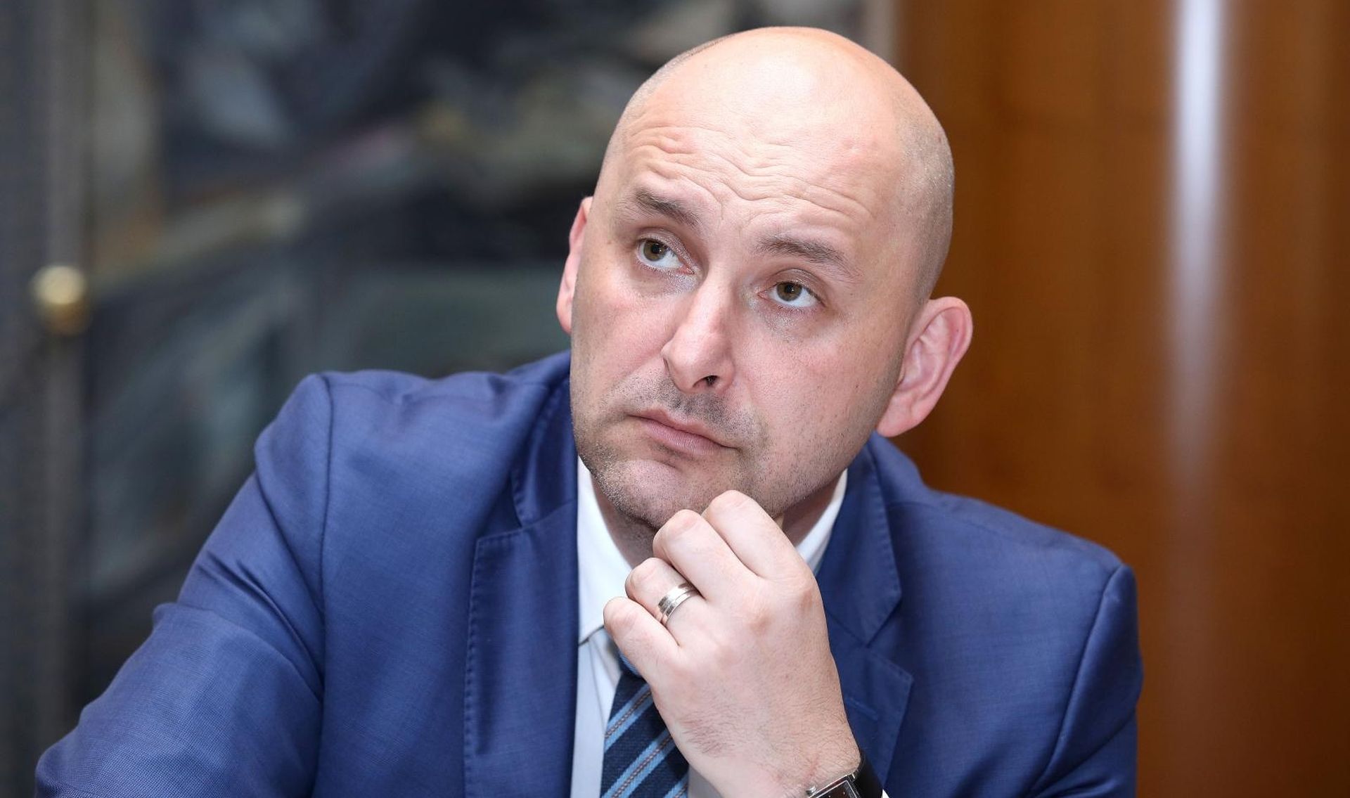 23.05.2018., Zagreb- Ministar poljoprivrede Tomislav Tolusic na zajednickoj sjednici saborskih odbora.Odbor za gospodarstvo i odbor za Ustav, poslovnik i politicki sustav rasrpavljaju o povjerenju novom ministru gospodarstva Darku Horvatu i potpredsjedniku Vlade Tomislavu Tolusicu..
Photo: Patrik Macek/PIXSELL