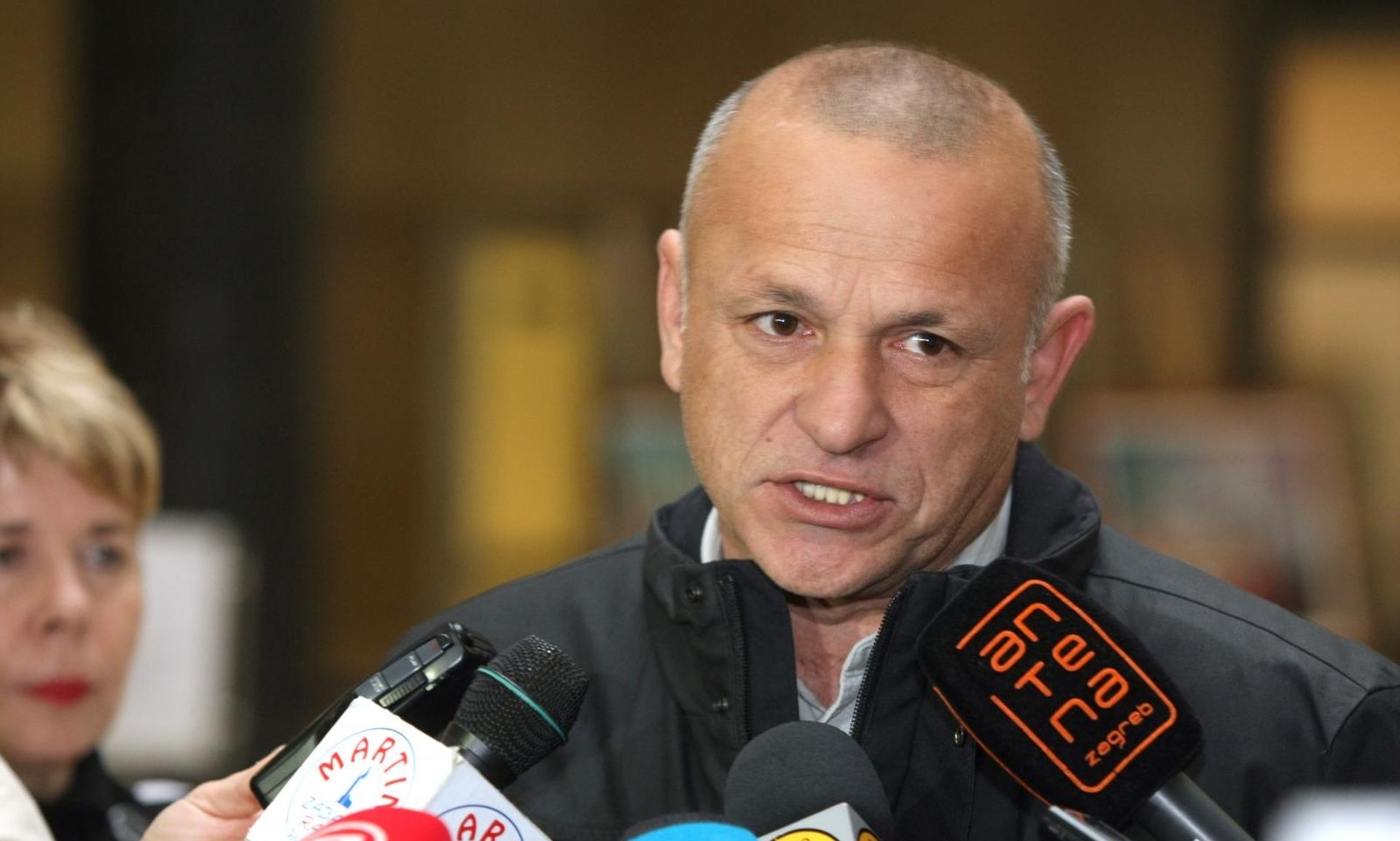 30.01.2014., Zagreb - Predstavnici Stozera za obranu Vukovara nakon sastanka s gradonacelnikom Milanom Bandicem dali su izjavu za mediju u predvorju Gradske Uprave. Tomislav Josic. Photo:Grgur Zucko/PIXSELL