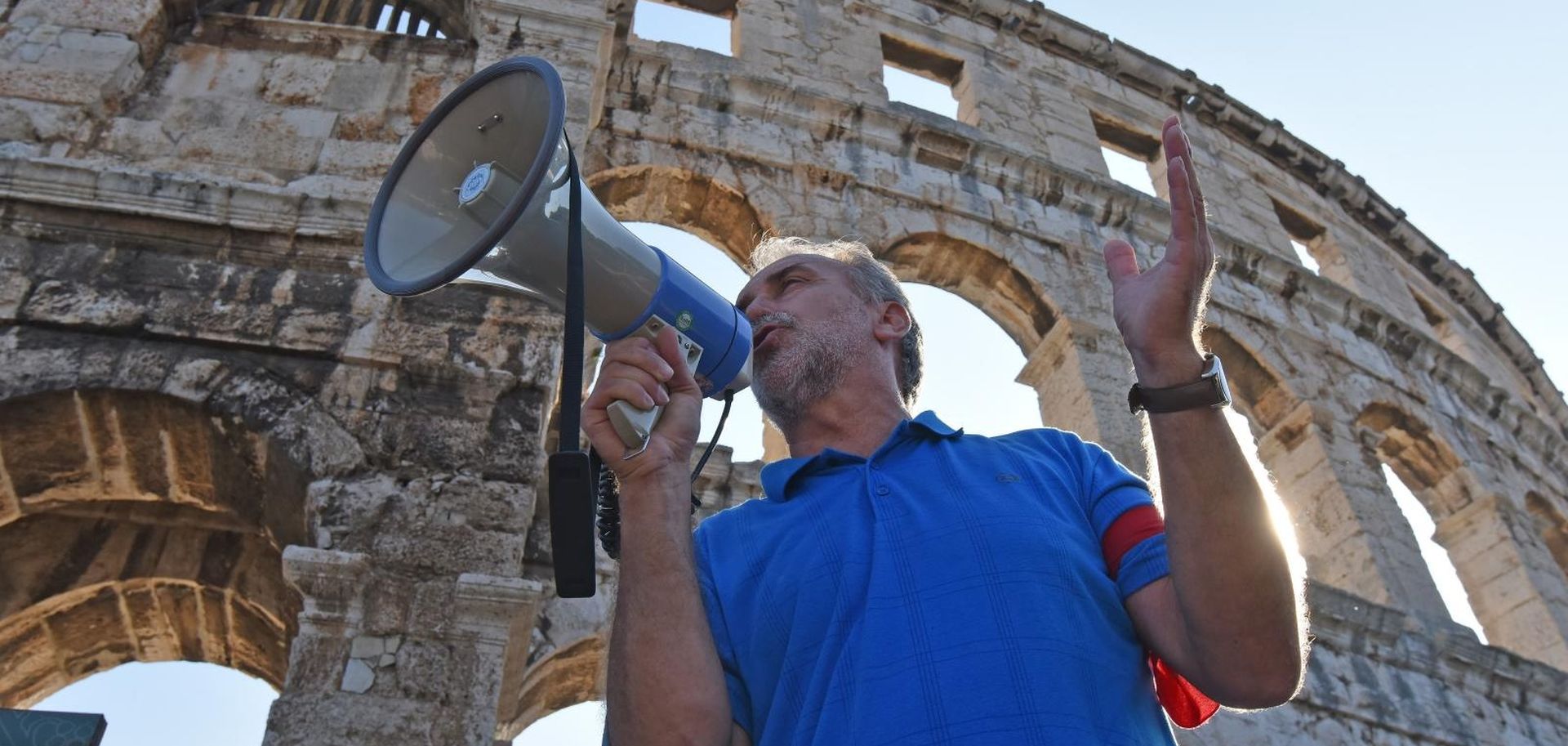 Pula: Radnici Uljanika ponovno na ulicama i traže ostavku uprave 30.08.2018., Pula - Radnici Uljanika ponovo na ulicama Pule traze svoju placu i ostavku uprave. 
Photo: Dusko Marusic/Pixsell