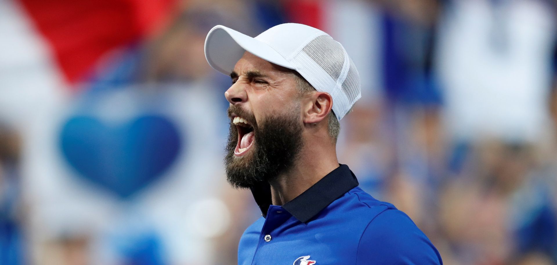 Davis Cup - World Group Semi-Final - France v Spain Tennis - Davis Cup - World Group Semi-Final - France v Spain - Stade Pierre Mauroy, Lille, France - September 14, 2018   France's Benoit Paire celebrates after winning his match against Spain's Pablo Carreno Busta   REUTERS/Benoit Tessier BENOIT TESSIER