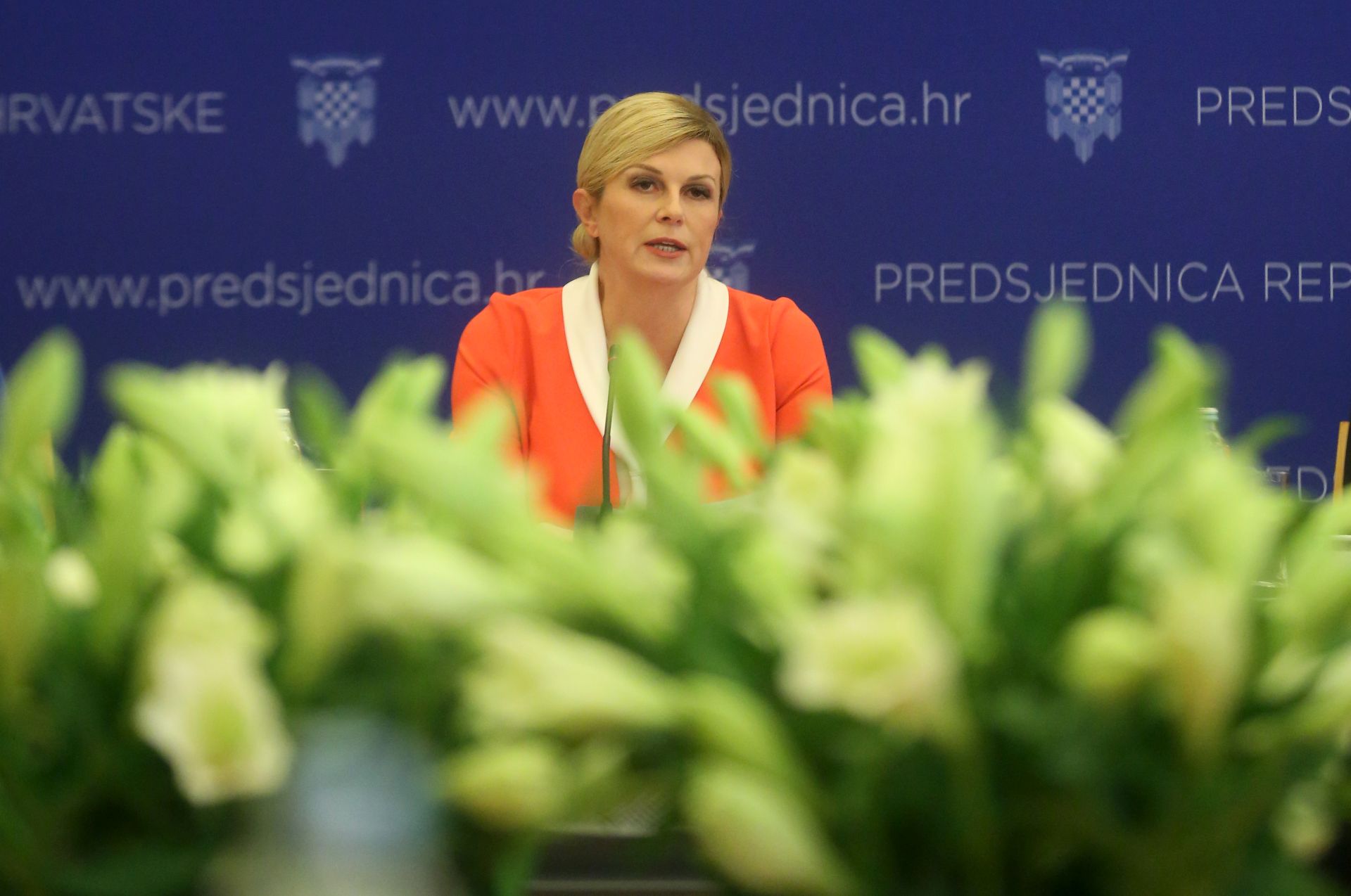 Zagreb, 17.10.2018. - Predsjednica Republike Hrvatske Kolinda Grabar-Kitarović održala je sastanak na temu "Identitet i marka Republike Hrvatske". Na fotografiji Kolinda Grabar Kitarović. 
 foto HINA/ Daniel KASAP/ dk