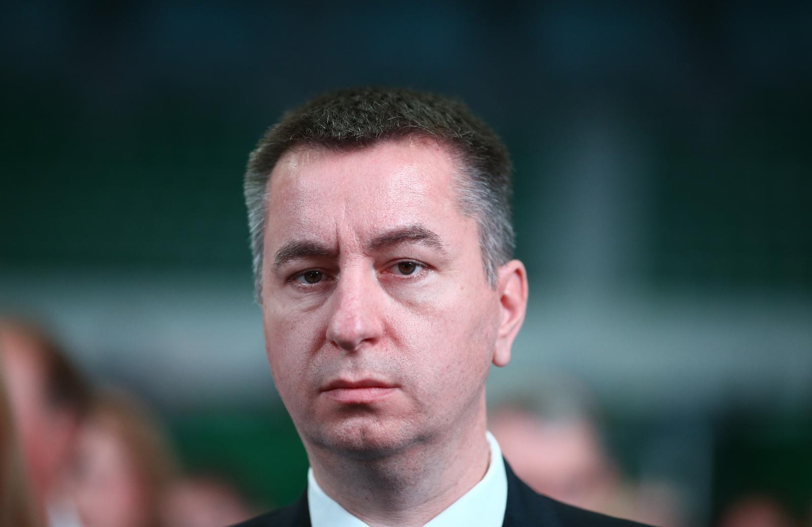 04.07.2018., Zagreb - U dvorani KC Drazen Petrovic odrzano je rociste o nagodbi vjerovnika u Agrokoru. Na rociste su pozvani svi vjerovnici, pri cemu ukupno 3069 vjerovnika ima otvorene trazbine s kojima mogu glasati. Izvanredni povjerenik Vlade RH za Agrokor Fabris Perusko. Photo: Igor Soban/PIXSELL