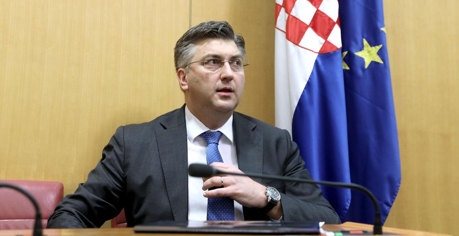 13.04.2018., Zagreb - Treci dan za redom premijer Plenkovic je u Saboru. Danas podnosi izvjesce o sastancima Europskog vijeca. Andrej Plenkovic. 
Photo: Patrik Macek/PIXSELL