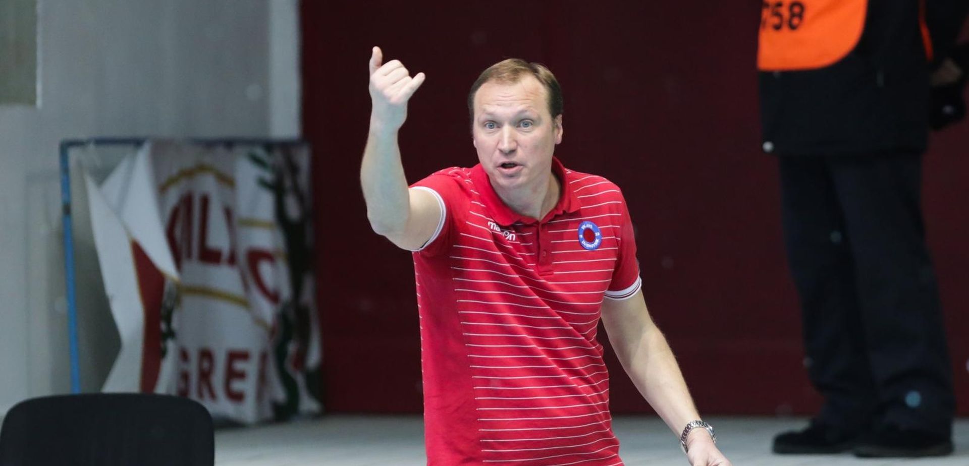 21.02.2018. Zagreb - Bazen na Savi. Susret 13. kola regionalne vaterpolo lige. HAVK Mladost  - VK Jug Co. Trener Juga Vjekoslav Kobescak. 
Photo: Luka Stanzl/PIXSELL