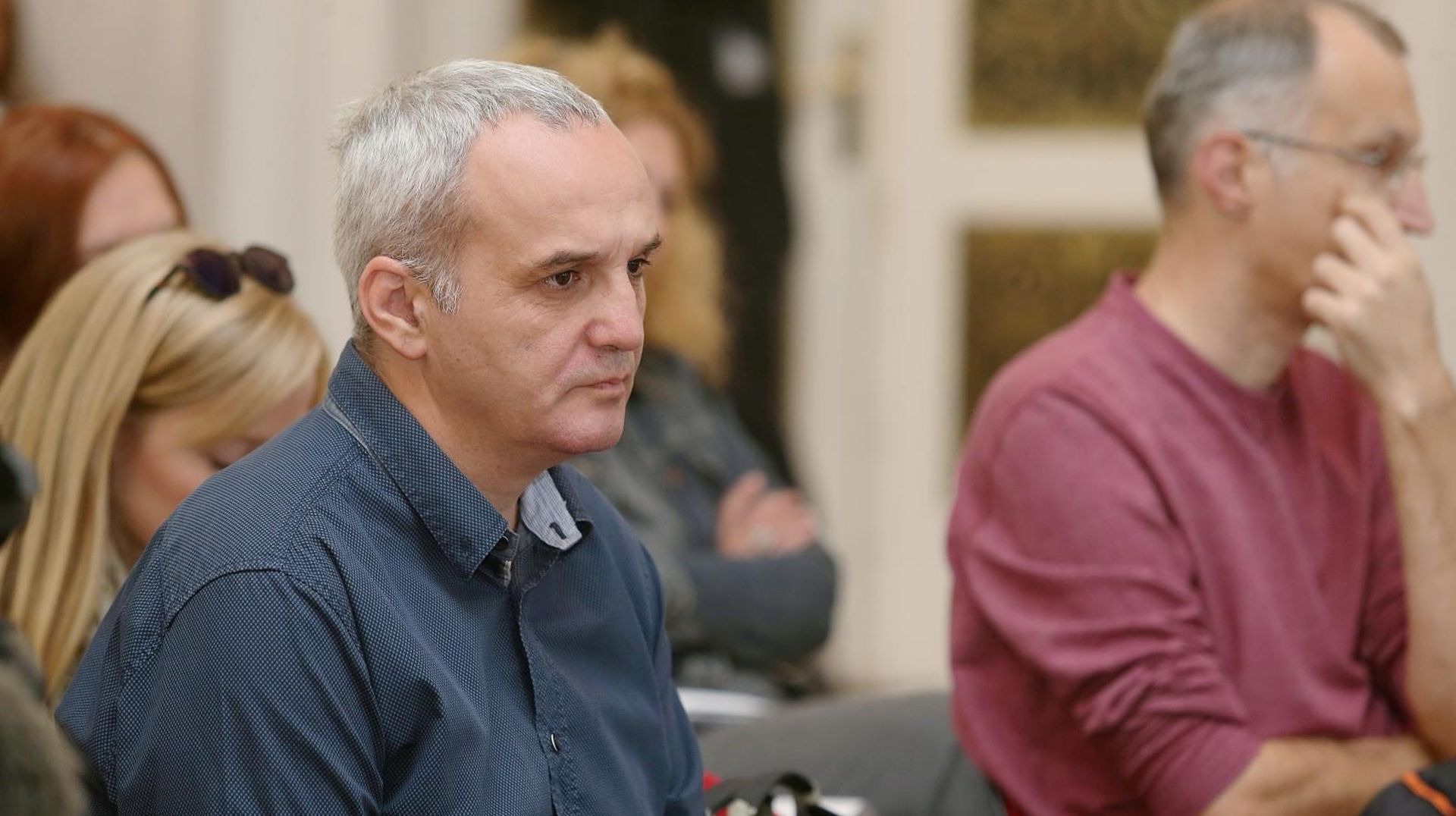 Zagreb: Konferencija za medije HND o izvanrednom otkazu Hrvoju Zovku 25.09.2018., Zagreb - Konferencija za medije Hrvatskog novinarskog drustva. Tema konferencije je postupak izvanrednog otkazivanja ugovora o radu novinaru i uredniku HRT-a te predsjedniku HND-a Hrvoju Zovku. 
Photo: Dalibor Urukalovic/PIXSELL