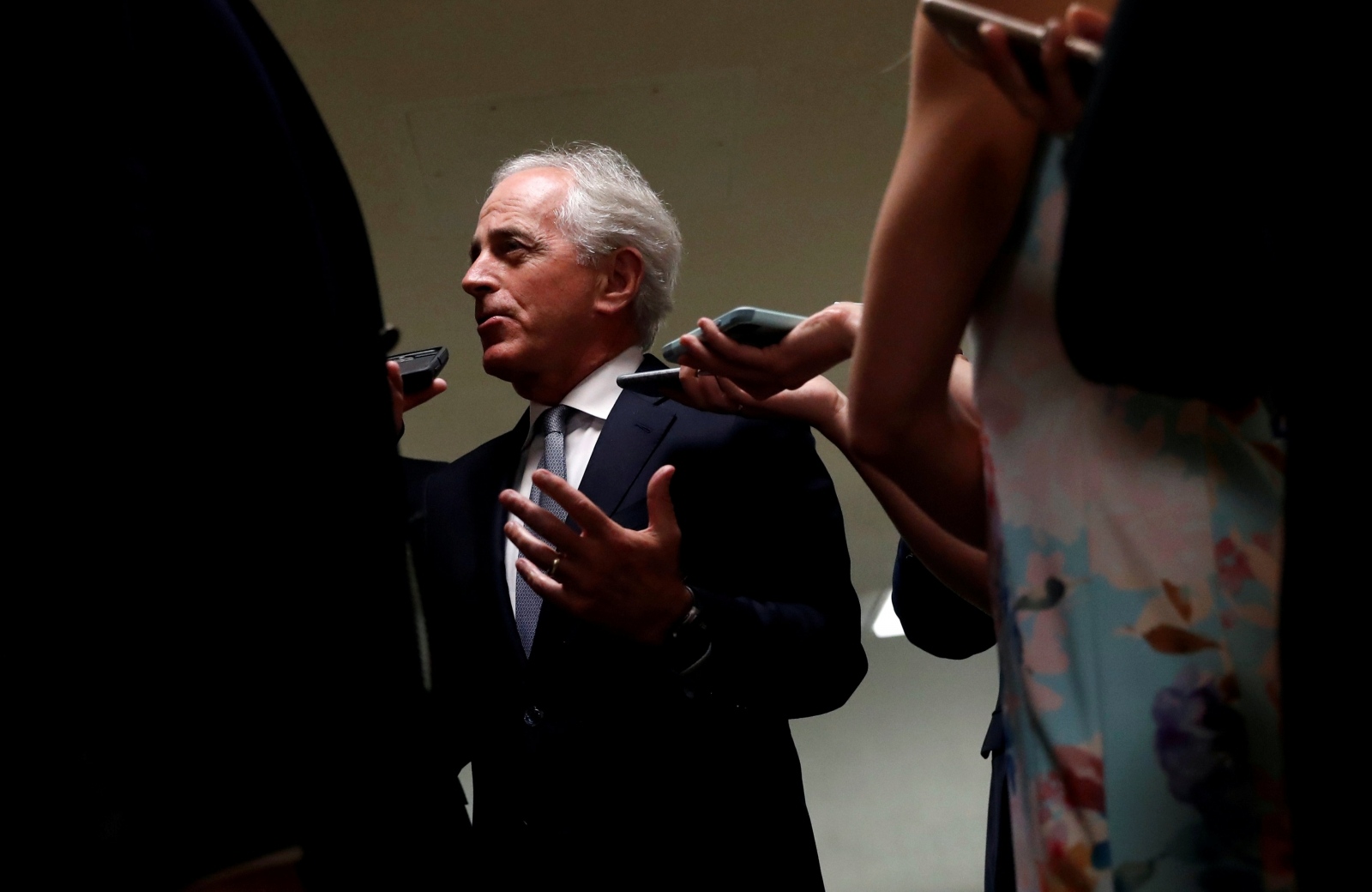 FILE PHOTO: U.S. Senator Bob Corker (R-TN) speaks with news media at the U.S. Capitol building in Washington, U.S. FILE PHOTO: U.S. Senator Bob Corker (R-TN) speaks with news media at the U.S. Capitol building in Washington, U.S., July 16, 2018. REUTERS/Leah Millis/File Photo Leah Millis