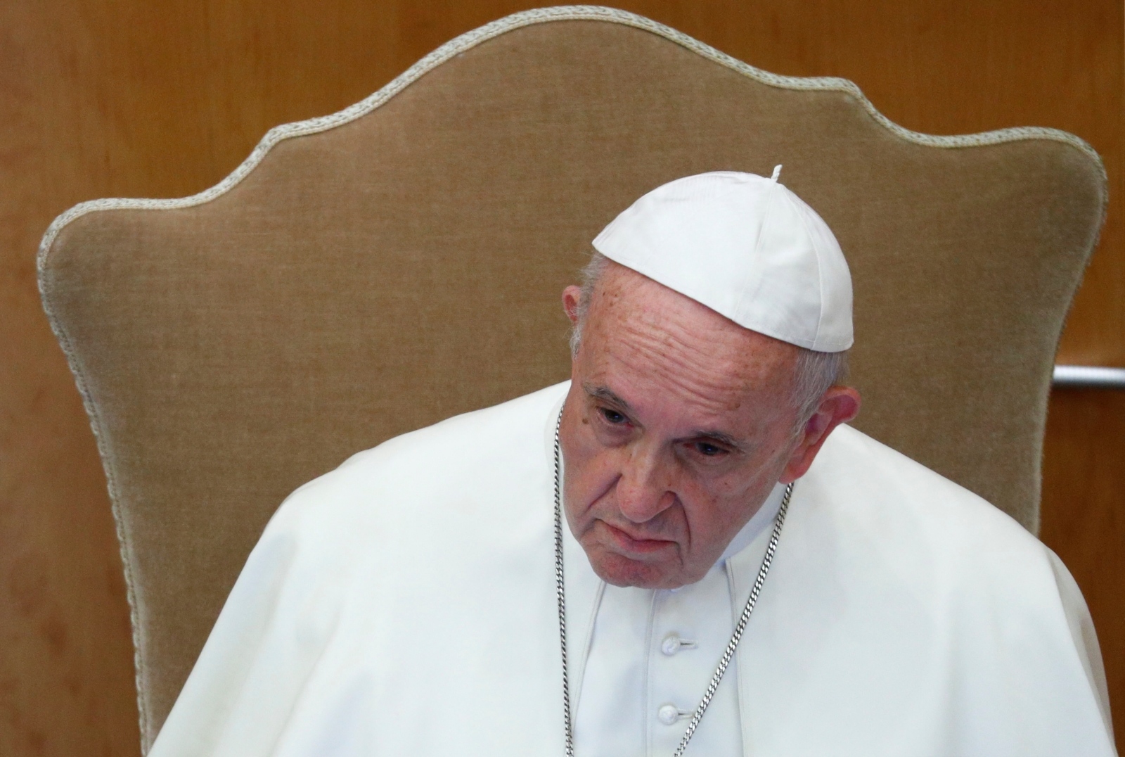 Pope Francis attends the presentation of the new book "Sharing the wisdom of time" in Rome Pope Francis attends the presentation of the new book "Sharing The Wisdom of Time" about the pontiff's discussion with young people in Rome, Italy October 23, 2018. REUTERS/Max Rossï MAX ROSSI