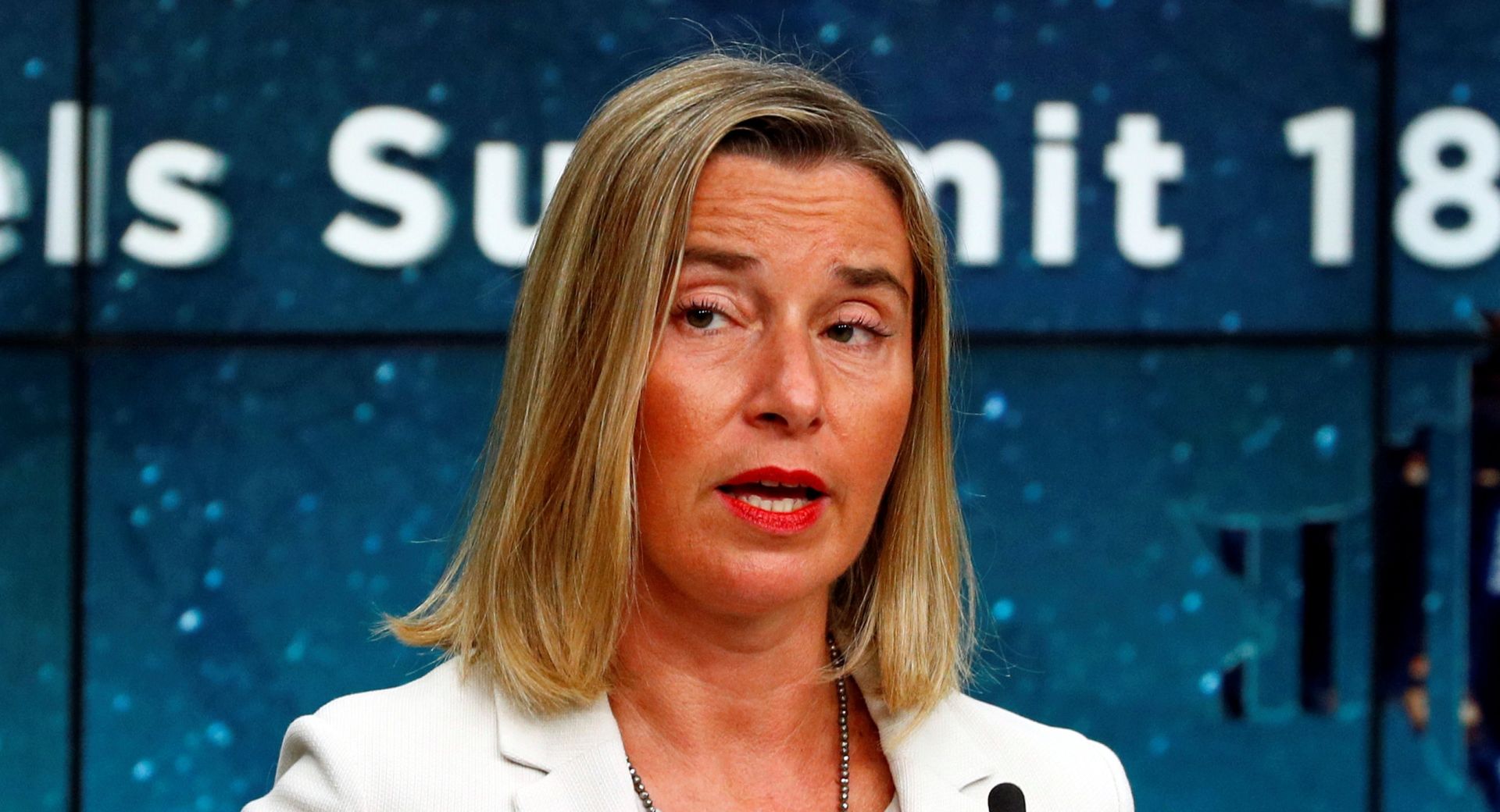 ASEM leaders summit EU Foreign Policy Chief Federica Mogherini attends a news conference after the ASEM leaders summit in Brussels, Belgium October 19, 2018. REUTERS/Francois Lenoir FRANCOIS LENOIR