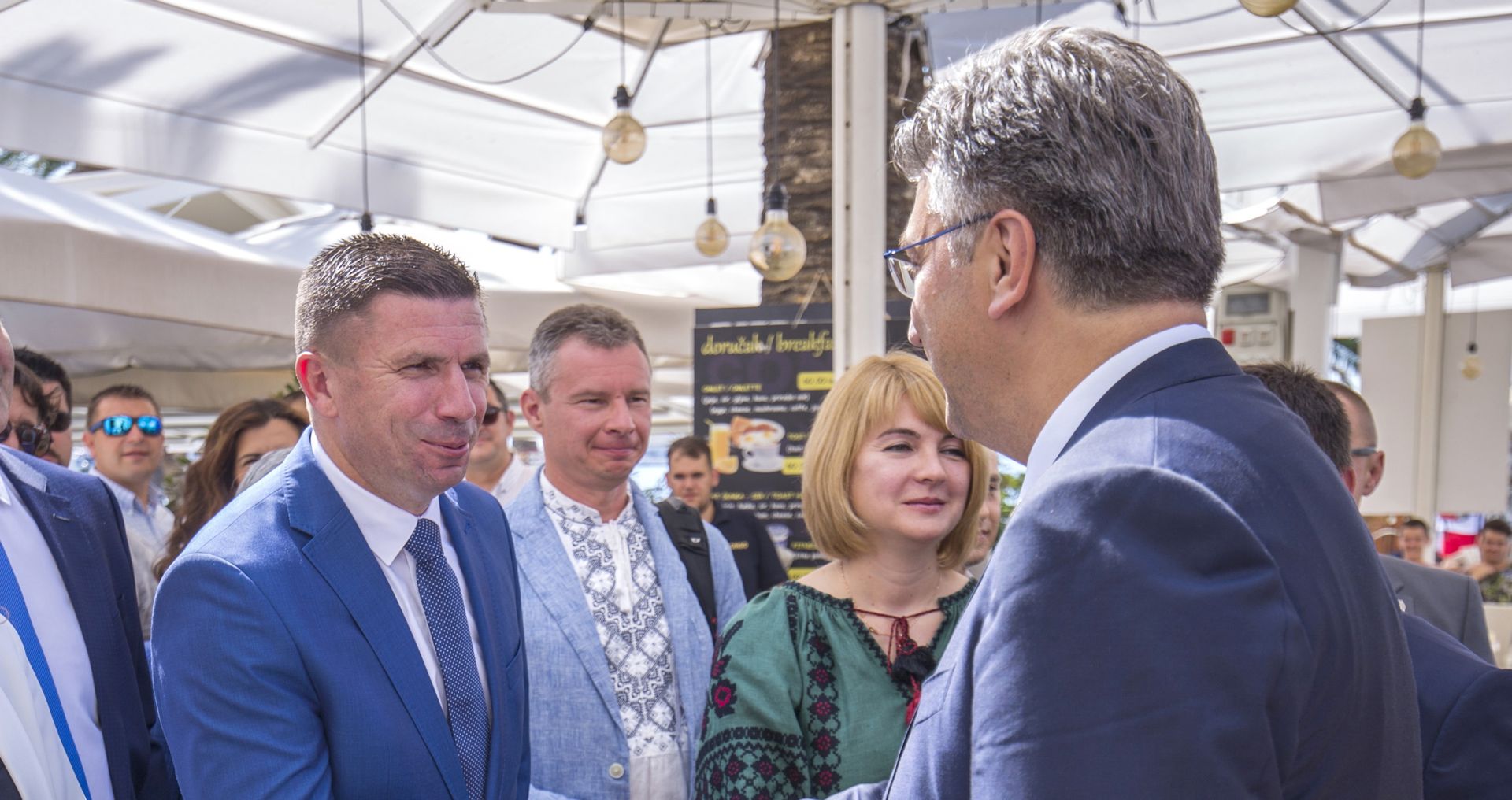 20.08.2018., Split - Predsjednik Vlade Andrej Plenkovic nazocio otvaranju Ureda Pocasnoga konzulata Ukrajine. Pocasni konzul Ukrajine u RH Ivica Piric.  
Photo: Miranda Cikotic/PIXSELL