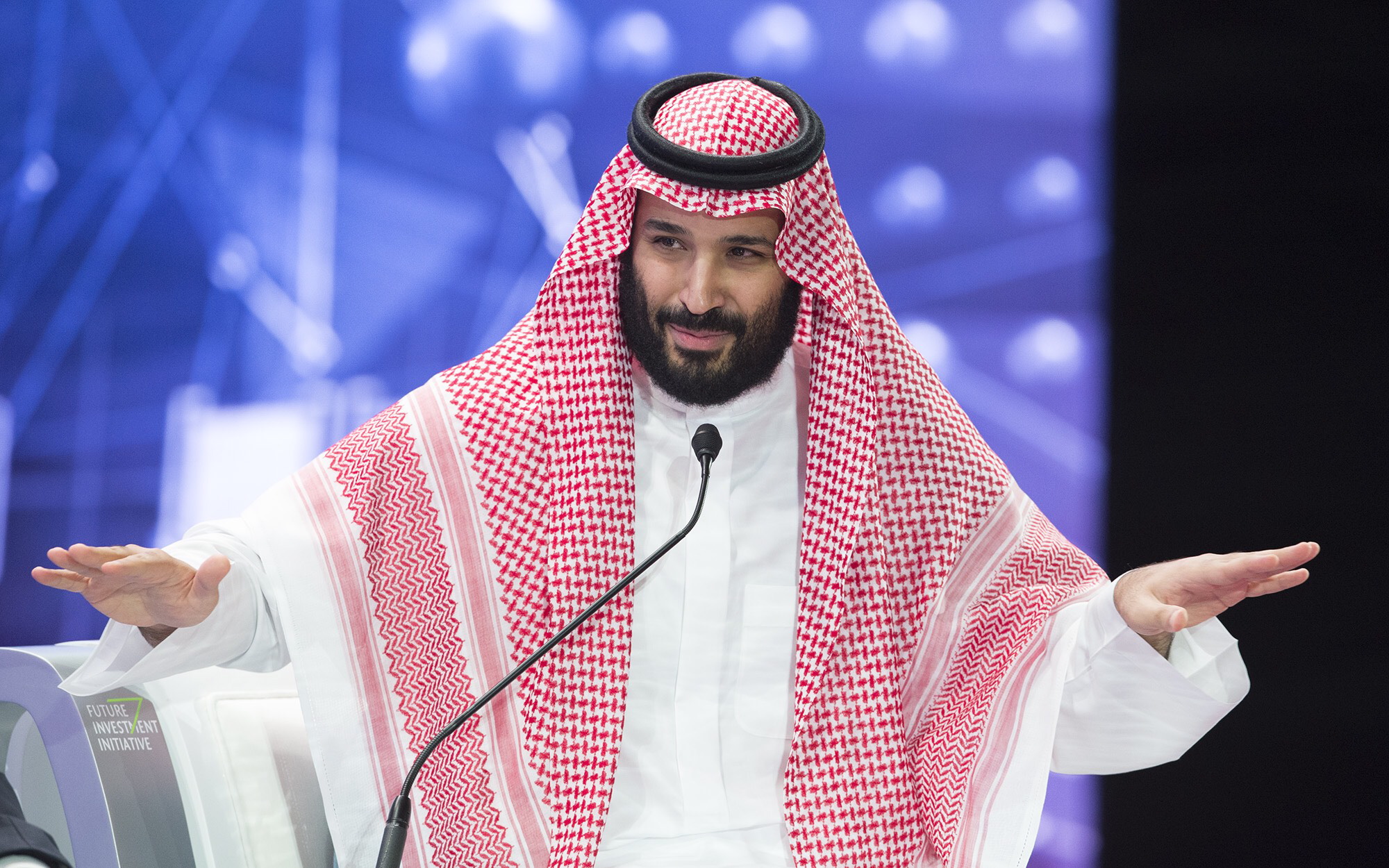 epa07116739 A handout photo made available by the Saudi Royal Palace shows Saudi Crown Prince Mohammad Bin Salman speaking during a session of the Future Investment Initiative Conference, in Riyadh, Saudi Arabia, 24 October 2018. Saudi Arabia on 23 October opened the three-day Future Investment Initiative conference that has seen major pull-outs from global political and business figures following the disappearance of Saudi journalist Jamal Khashoggi after he entered the Saudi consulate in Istanbul on 02 October and later acknowledgement he died inside the kingdom's consulate. According to media reports, Mohammed bin Salman spoke of the killing of Khashoggi for the first time, describing it as 'a heinous crime that cannot be justified', and that Saudi Arabia and Turkey will work together to punish all culprits.  EPA/BANDAR ALGALOUD / SAUDI ROYAL PALACE HANDOUT  HANDOUT EDITORIAL USE ONLY/NO SALES