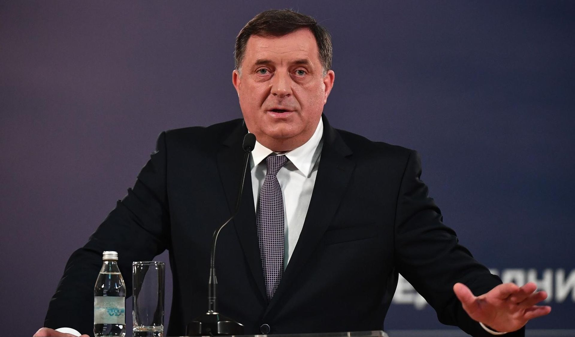 03.04.2018., Beograd, Srbija - Predsjednik Srbije Aleksandar Vucic i predsjednik Republike Srpske Milorad Dodik obratili su se javnosti nakon odrzanog sastanka. 
Photo: Srdjan Ilic/PIXSELL