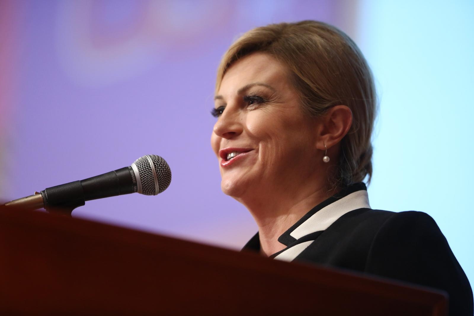7.11.2018., Opatija - U hotelu Adriatic odrzava se skup ekonomista "Ekonomska politika Hrvatske u 2019. godini". Predsjednica Kolinda Grabar-Kitarovic.
Photo: Nel Pavletic/PIXSELL