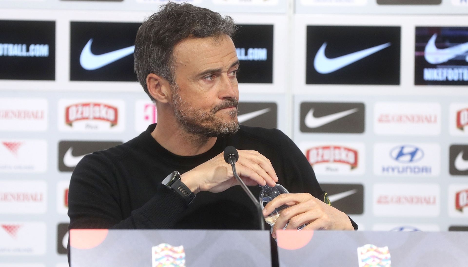 Zagreb: Konferencija španjolskog izbornika nakon poraza na Maksimiru 15.11.2018., stadion Maksimir, Zagreb - Izbornik Spanjolske Luis Enrique na konferenciji za novinare nakon poraza u utakmici 3. kola UEFA Lige nacije  Hrvatska - Spanjolska: 3:2. 
Photo: Igor Kralj/PIXSELL