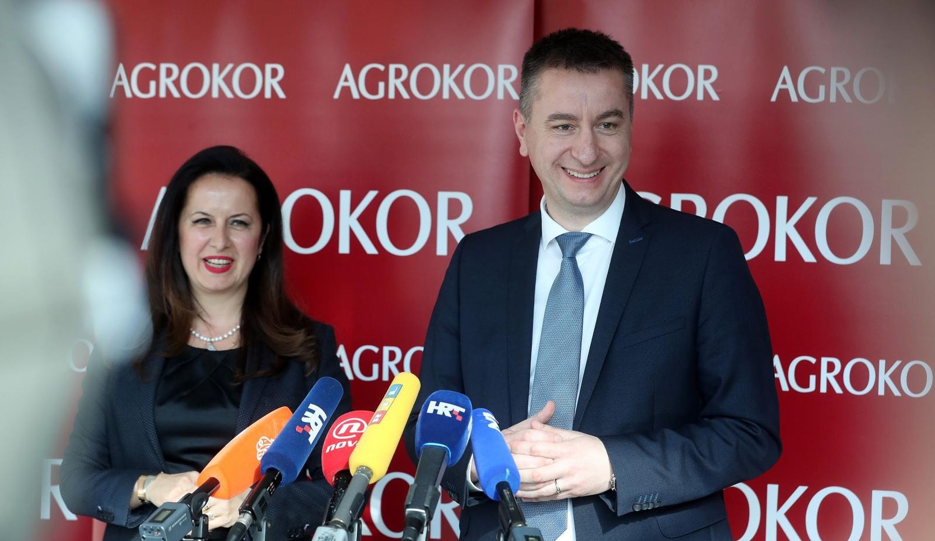 19.06.2018., Zagreb - Nakon sto su predstavnici Privremenog vjerovnickog vijeca Agrokora jednoglasno izglasali nagodnu odrzana je konferencija za medija. Zamjenica izvarednog povjerenika Irena Weber i izvanredni povjerenik Fabris Perusko. Photo: Robert Anic/PIXSELL