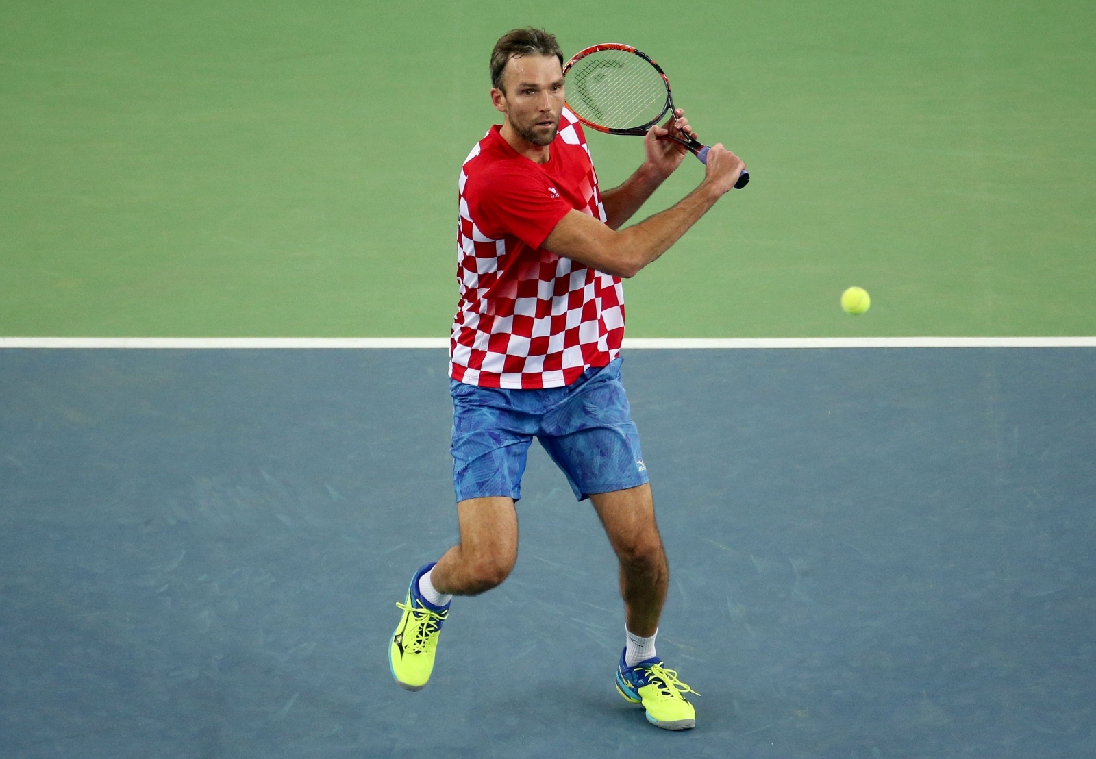 25.11.2016., Arena Zagreb, Zagreb - Finale Davis kupa, Hrvatska - Argentina, Ivo Karlovic - Juan Martin Del Potro. Photo: Igor Kralj/PIXSELL