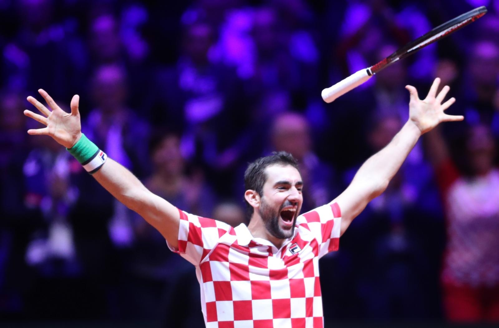 25.11.2018., Lille, Francuska - Na stadionu Pierre-Mauroy odigrano je finale Davis Cupa izmedju Francuske i Hrvatske. Hrvatska je osvojila Davis Cup drugi puta u povijesti. Marin Cilic je svladao Lucasa Pouillea s 3:0 u setovima. 
Photo: Sanjin Strukic/PIXSELL