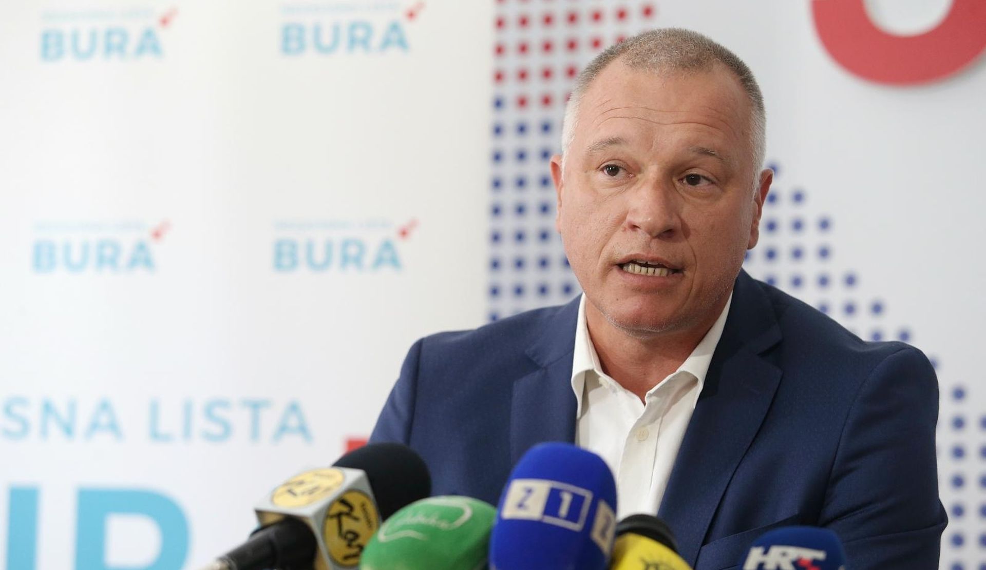 29.08.2018., Zagreb - Konferencija za medije povodom suradnje Stranke rada i solidarnosti i Nezavisne liste Bura. Predsjednik Nezavisne liste Bura Hrvoje Buric.  Photo: Dalibor Urukalovic/PIXSELL