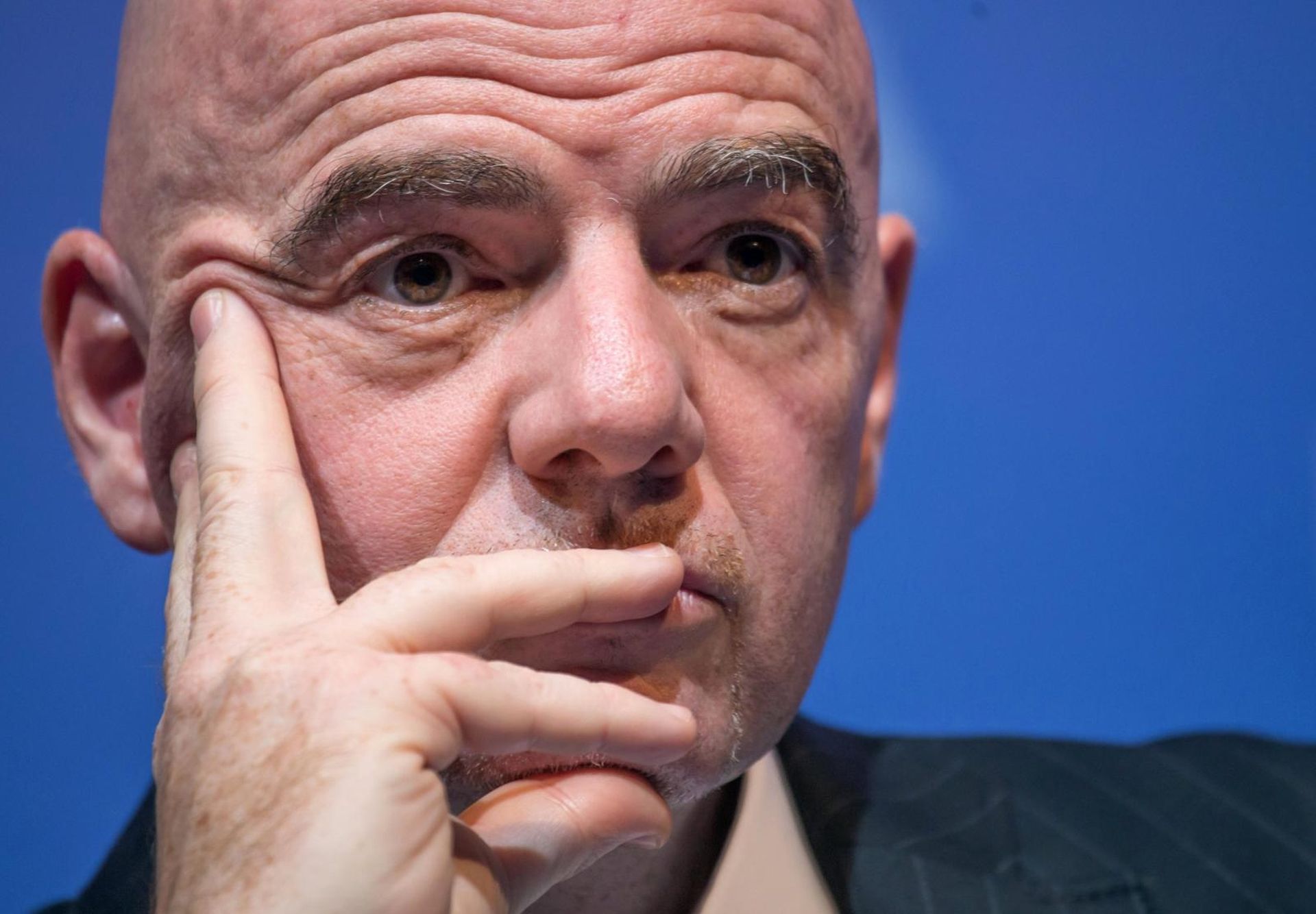 FIFA President Gianni Infantino attends a news conference in Kigali FIFA President Gianni Infantino attends a news conference in Kigali, Rwanda October 26, 2018. REUTERS/Jean Bizimana JEAN BIZIMANA