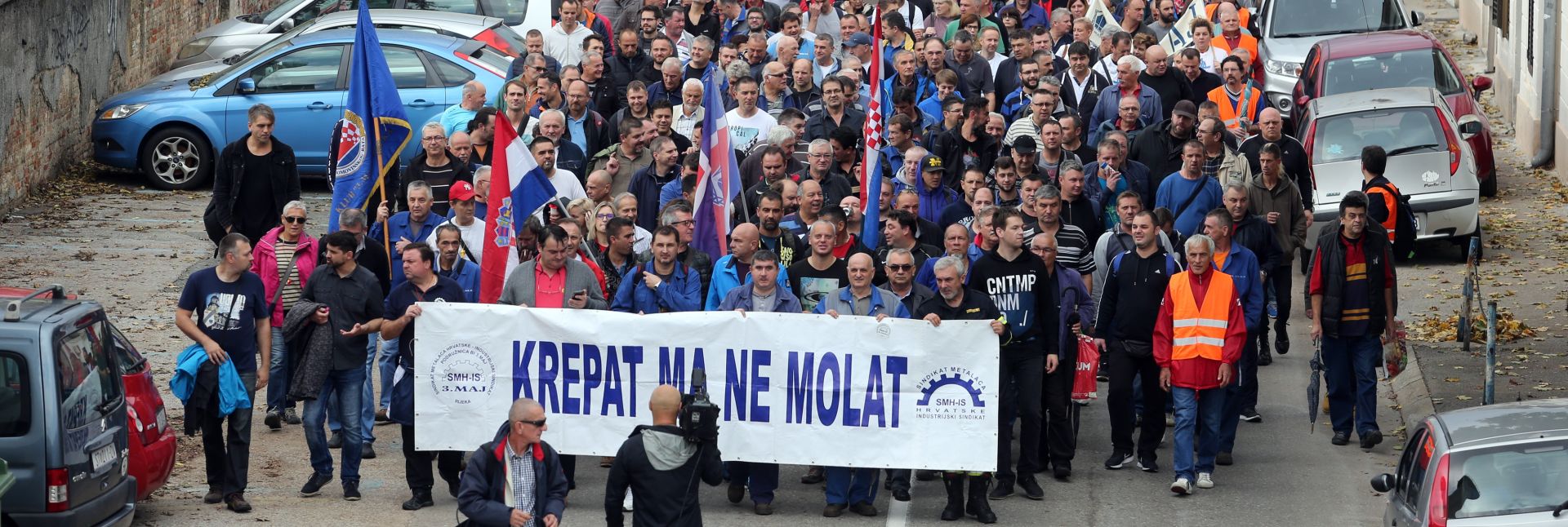 Rijeka: Veliki prosvjed za spas brodogradilišta 3. maj 05.11.2018., Rijeka - Vise od tisucu trecemajaca uz podrsku sugradjana u prosvjednom marsu za radna mjesta. 
Photo: Goran Kovacic/PIXSELL