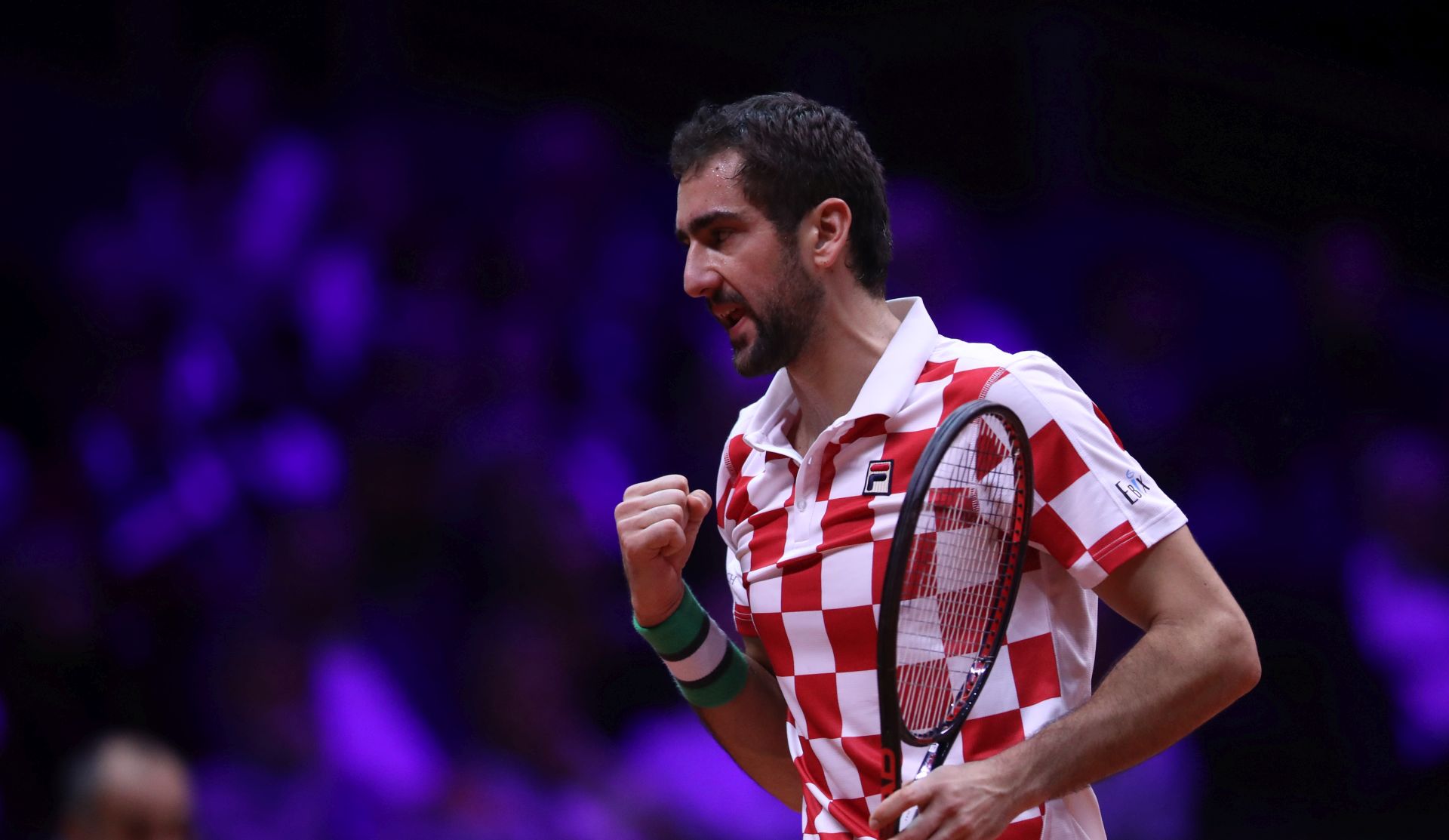 Lille, 23.11.2018. - Prvi dan finala Davis Cupa između Francuske i Hrvatske, Marin Čilić, Jo-Wilfried Tsonga. Na fotografiji Marin Čilić. foto HINA/ Daniel KASAP/ dk