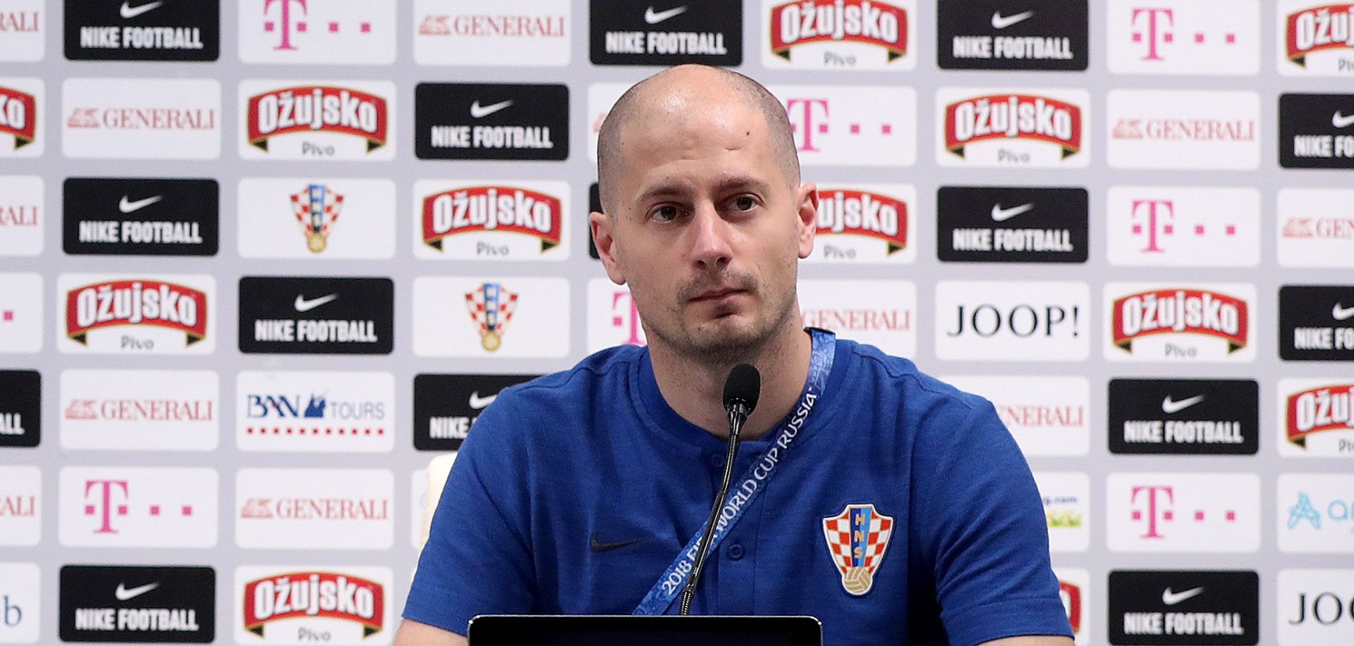 Roščino: Konferencija za novinare izbornika hrvatske nogometne reprezentacije Zlatka Dalića 22.06.2018., Roscino, Rusija - Izbornik hrvatske nogometne reprezentacije Zlatko Dalic odrzao je konferenciju za medije u medijskom centru na stadionu Arena Roscino.  

Photo: Igor Kralj/PIXSELL